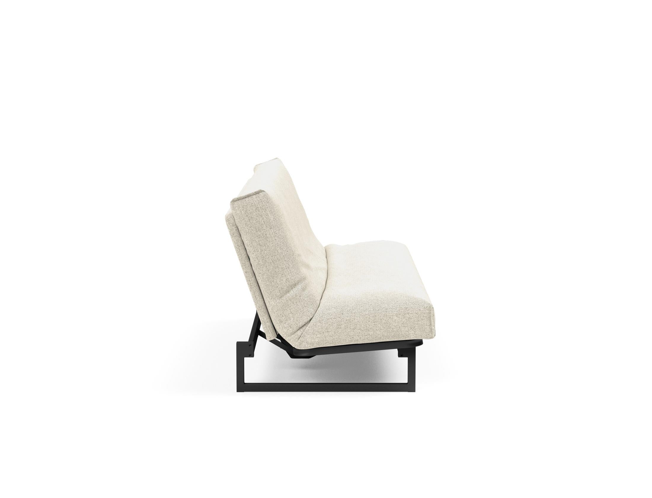 Fraction 120 Bettsofa Nordic Cover: modernes, multifunktionales Sofa mit komfortabler Soft Spring-Matratze, ideal für kleine Räume und Übernachtungsgäste.