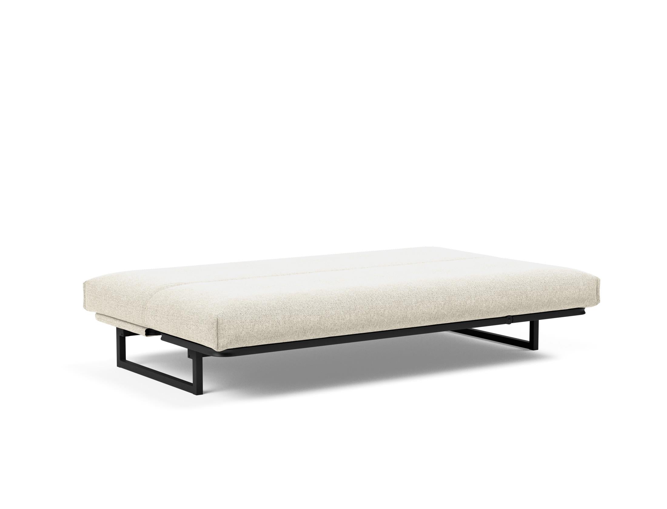 Fraction 120 Bettsofa Nordic Cover: modernes, multifunktionales Sofa mit komfortabler Soft Spring-Matratze, ideal für kleine Räume und Übernachtungsgäste.