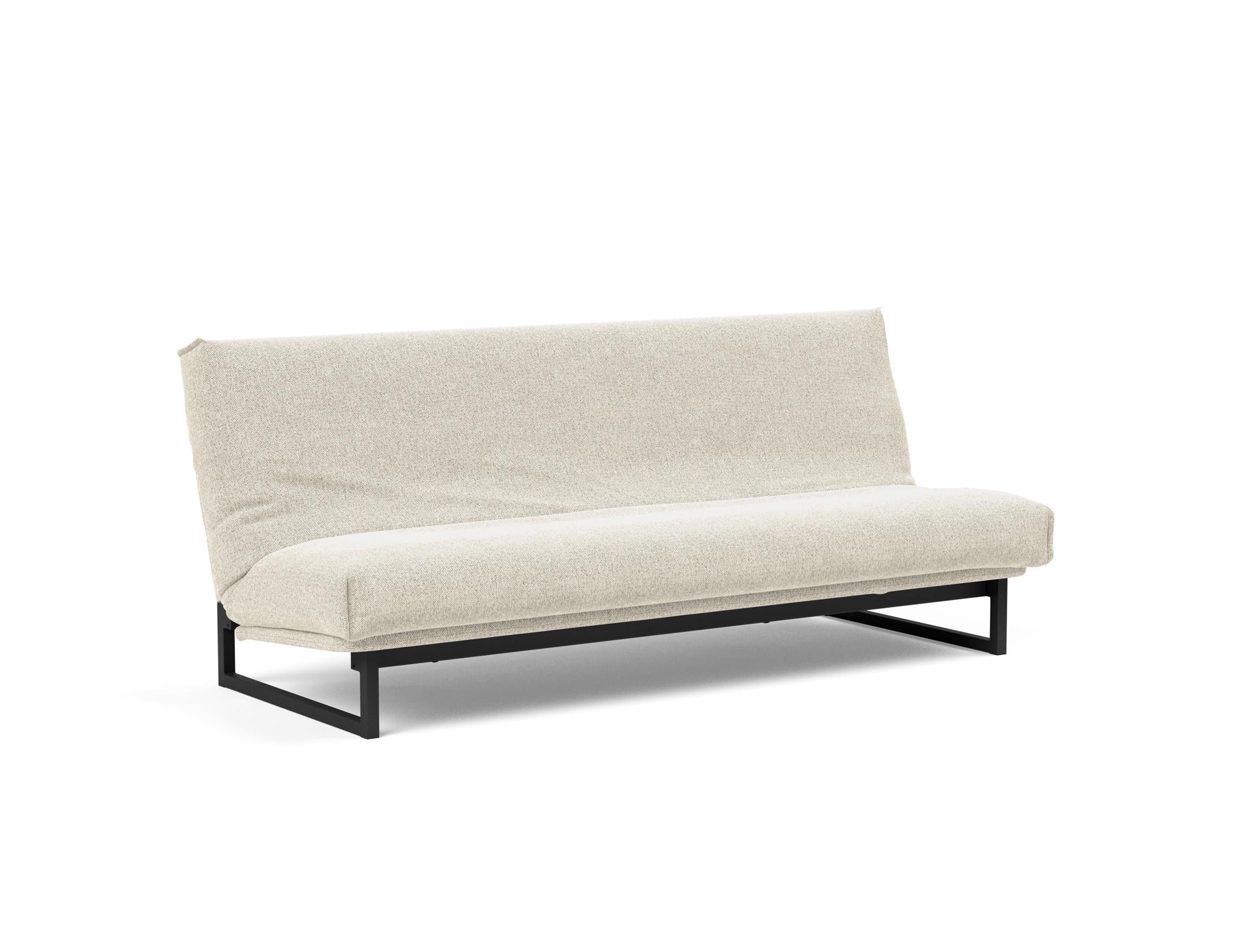 Fraction 120 Bettsofa Nordic Cover: Elegantes Schlafsofa mit weichem Soft Spring Bezug. Perfekt für gemütliche Nächte und modernes Design.