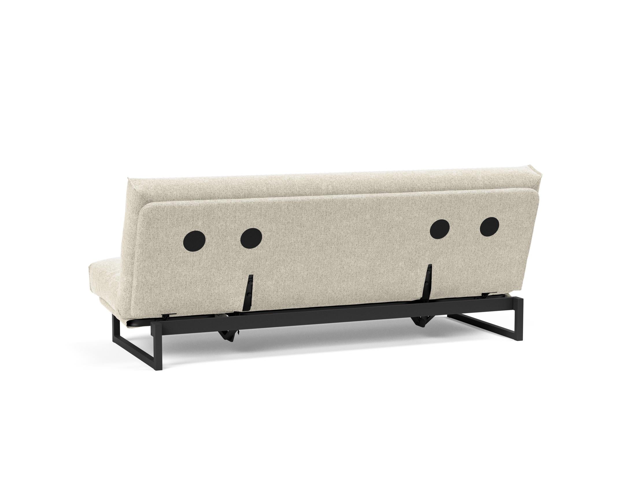 Fraction 120 Bettsofa Nordic Cover: Stilvolles Schlafsofa mit hochwertigem Soft Spring Bezug. Ideal für entspannte Nächte und modernes Wohnen.