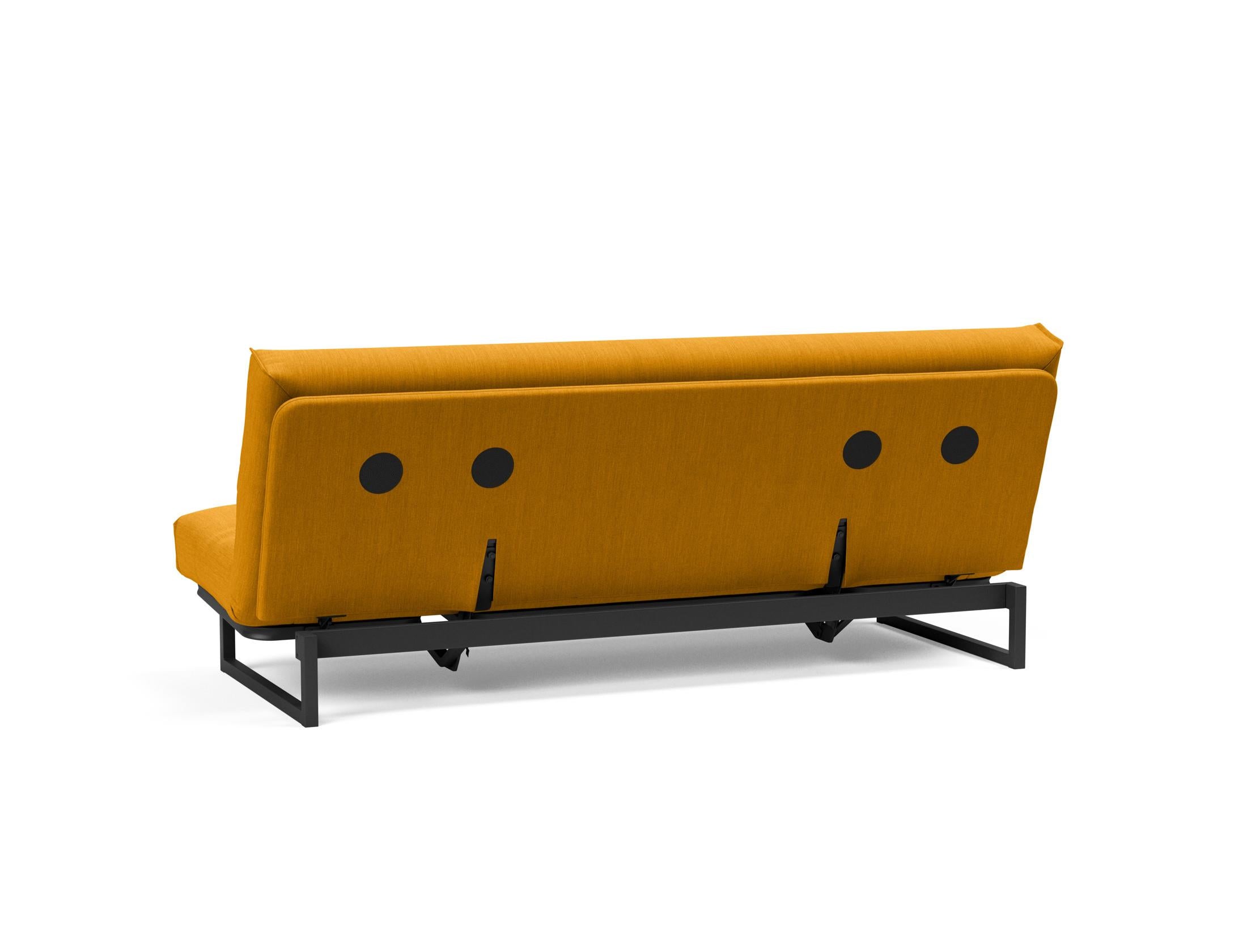 Fraction 120 Bettsofa Nordic Cover: stilvolles, platzsparendes Sofa mit bequemer Soft Spring-Matratze, perfekt für Gäste und kleine Wohnungen.