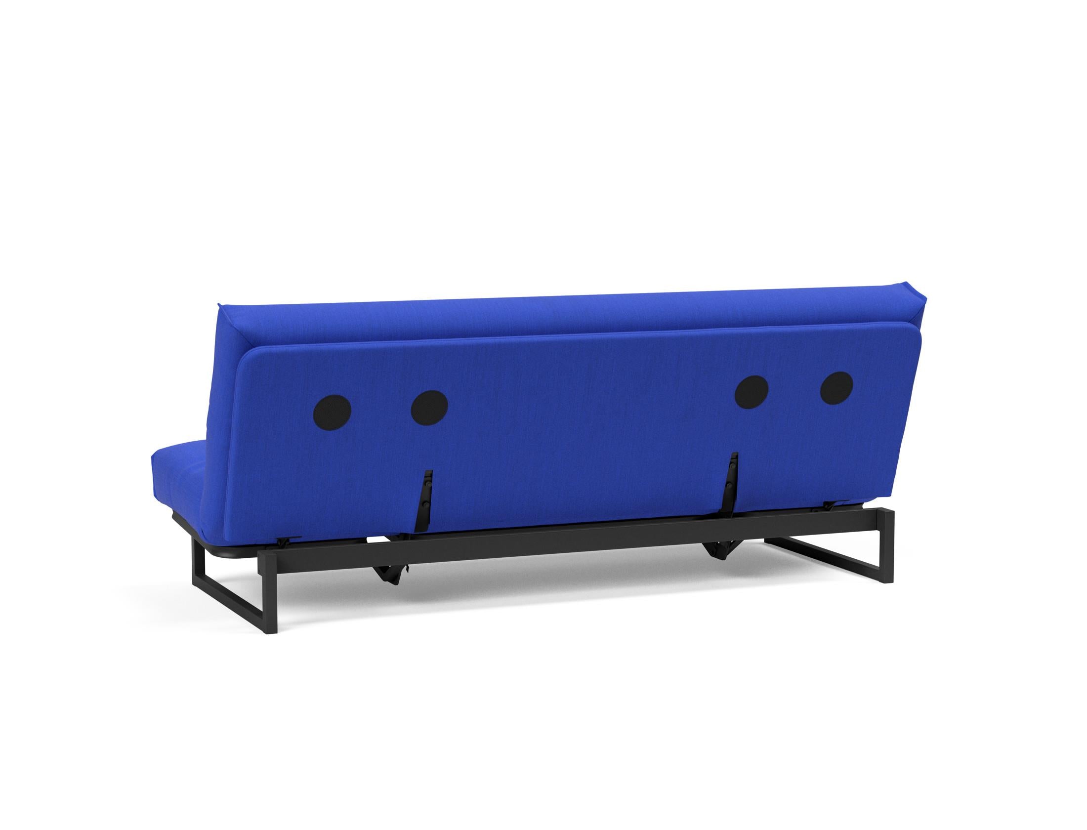 Fraction 120 Bettsofa Nordic Cover: stilvolles, platzsparendes Sofa mit bequemer Soft Spring-Matratze, perfekt für Gäste und kleine Wohnungen.