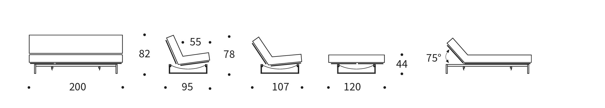 Fraction 120 Bettsofa Nordic Cover: Elegantes Schlafsofa mit weichem Soft Spring Bezug. Perfekt für gemütliche Nächte und modernes Design.