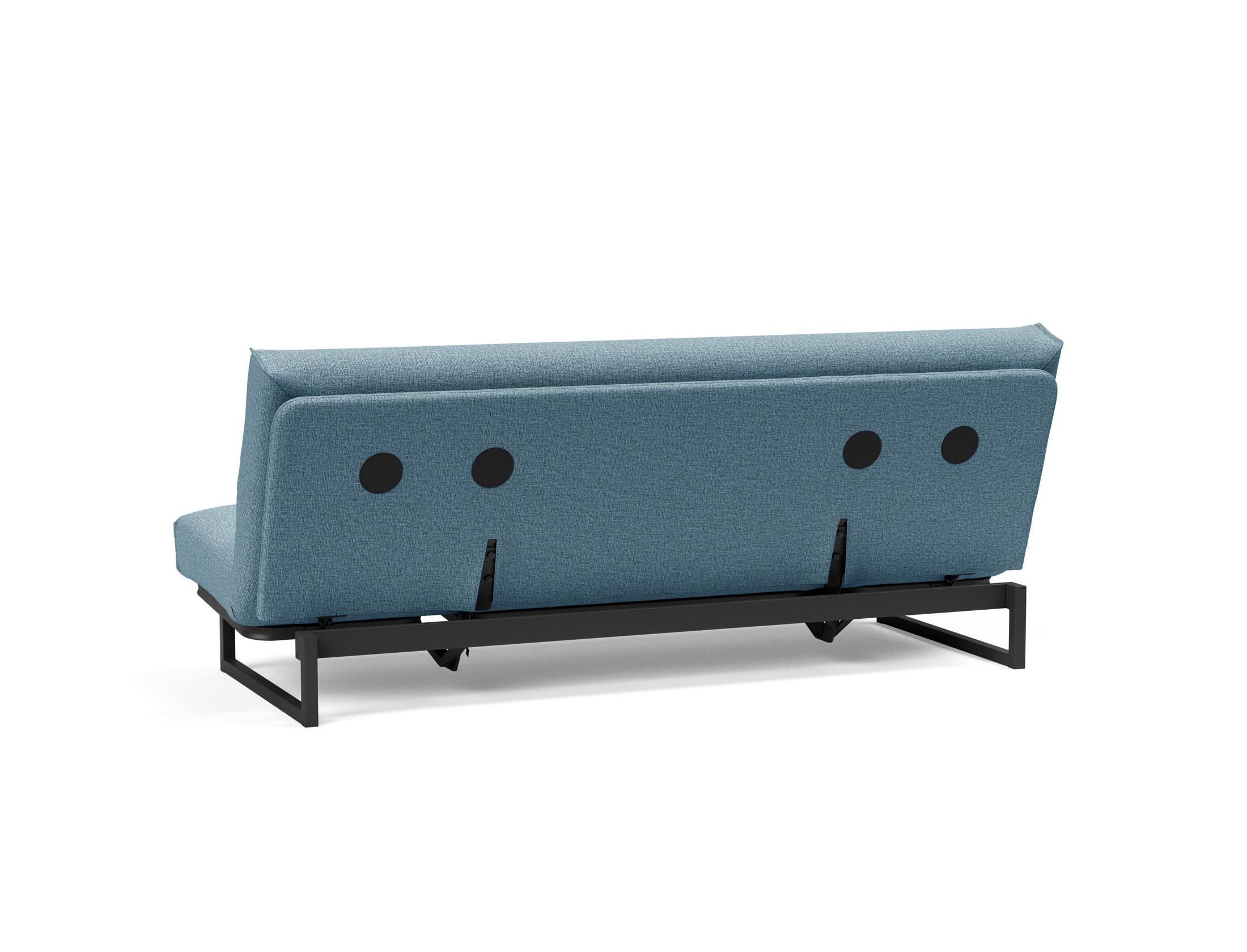 Fraction 120 Bettsofa Nordic Cover: modernes, multifunktionales Sofa mit komfortabler Soft Spring-Matratze, ideal für kleine Räume und Übernachtungsgäste.