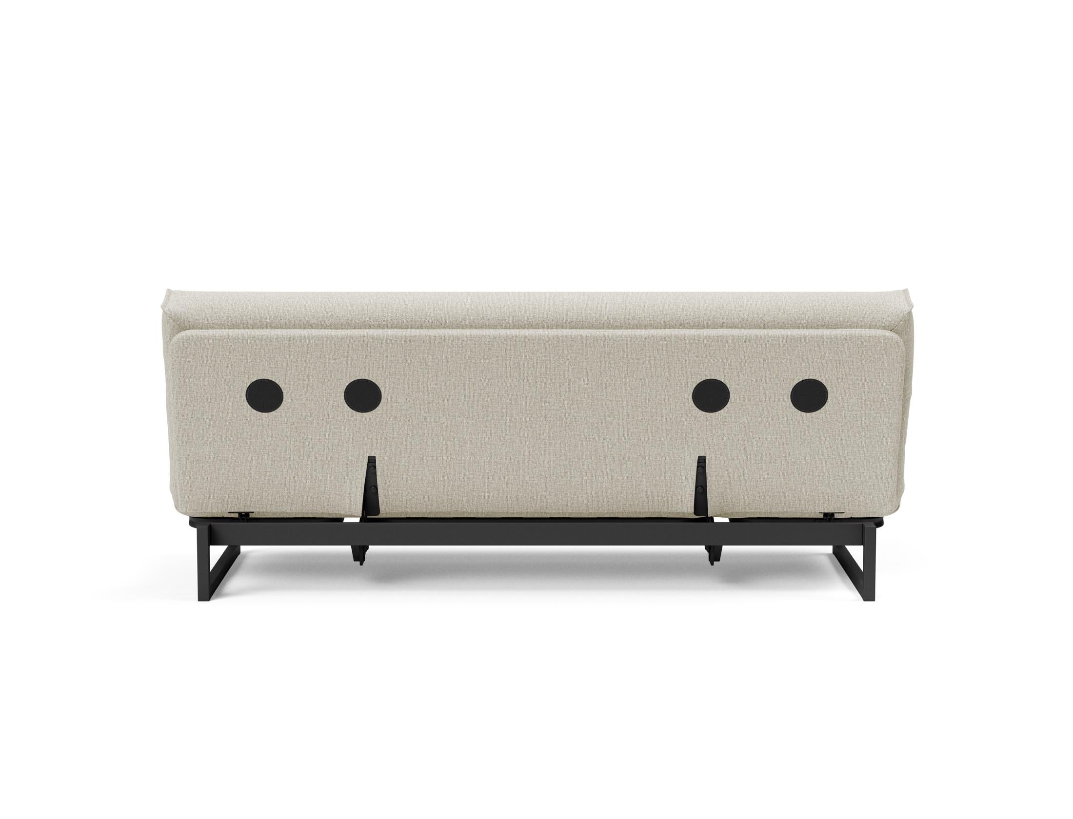 Fraction 120 Bettsofa Nordic Cover: stilvolles, platzsparendes Sofa mit bequemer Soft Spring-Matratze, perfekt für Gäste und kleine Wohnungen.