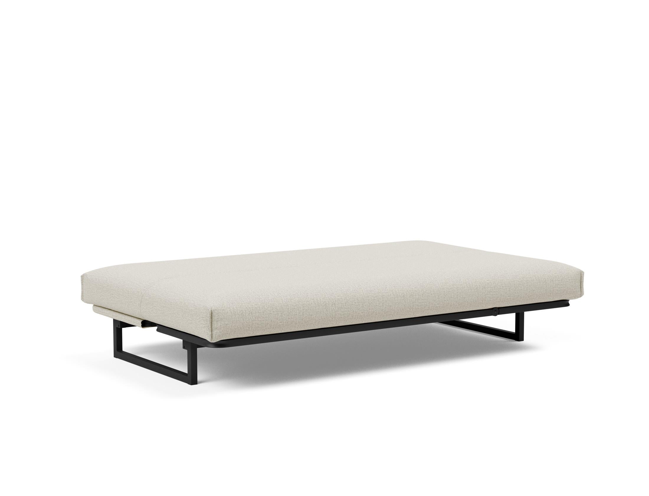 Fraction 120 Bettsofa Nordic Cover: stilvolles, platzsparendes Sofa mit bequemer Soft Spring-Matratze, perfekt für Gäste und kleine Wohnungen.