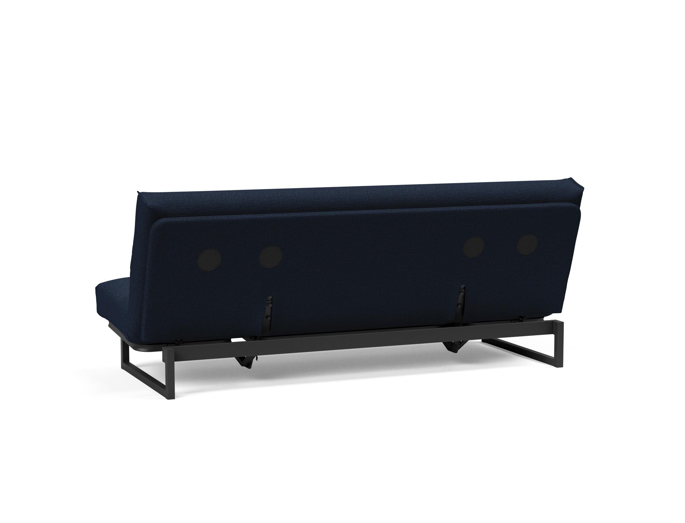 Fraction 120 Bettsofa Nordic Cover: modernes, multifunktionales Sofa mit komfortabler Soft Spring-Matratze, ideal für kleine Räume und Übernachtungsgäste.
