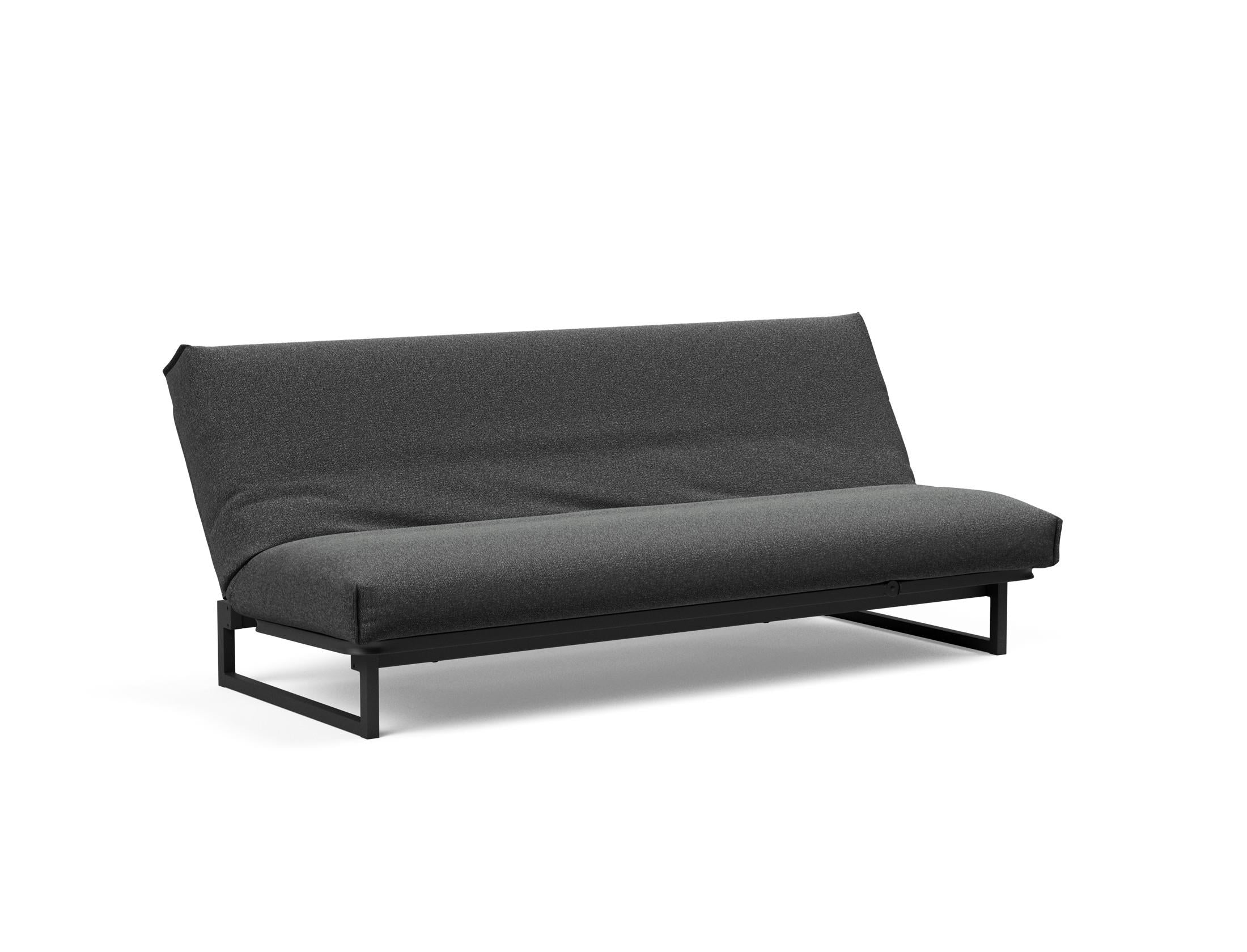 Fraction 120 Bettsofa Nordic Cover: modernes, multifunktionales Sofa mit komfortabler Soft Spring-Matratze, ideal für kleine Räume und Übernachtungsgäste.