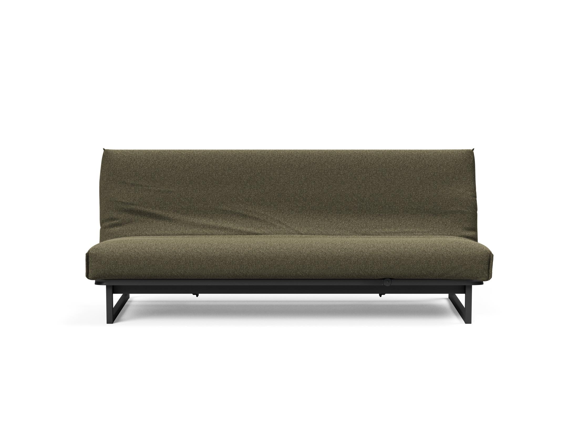 Fraction 120 Bettsofa Nordic Cover: stilvolles, platzsparendes Sofa mit bequemer Soft Spring-Matratze, perfekt für Gäste und kleine Wohnungen.