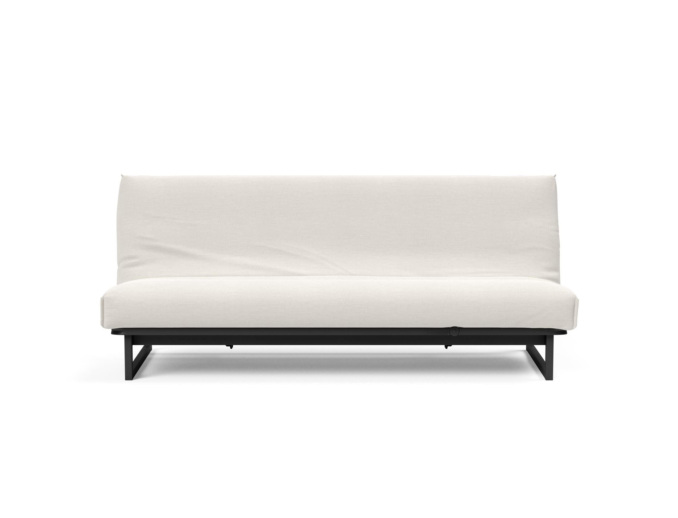 Fraction 120 Bettsofa Nordic Cover: stilvolles, platzsparendes Sofa mit bequemer Soft Spring-Matratze, perfekt für Gäste und kleine Wohnungen.