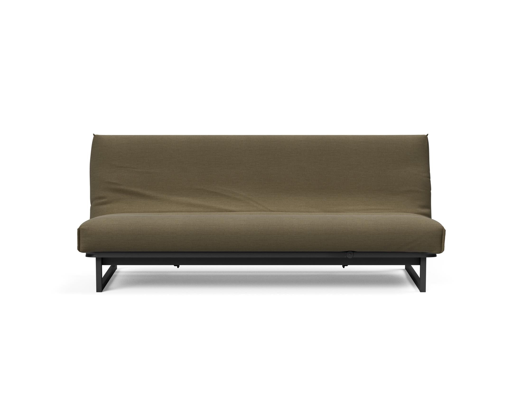 Fraction 120 Bettsofa Nordic Cover: modernes, multifunktionales Sofa mit komfortabler Soft Spring-Matratze, ideal für kleine Räume und Übernachtungsgäste.