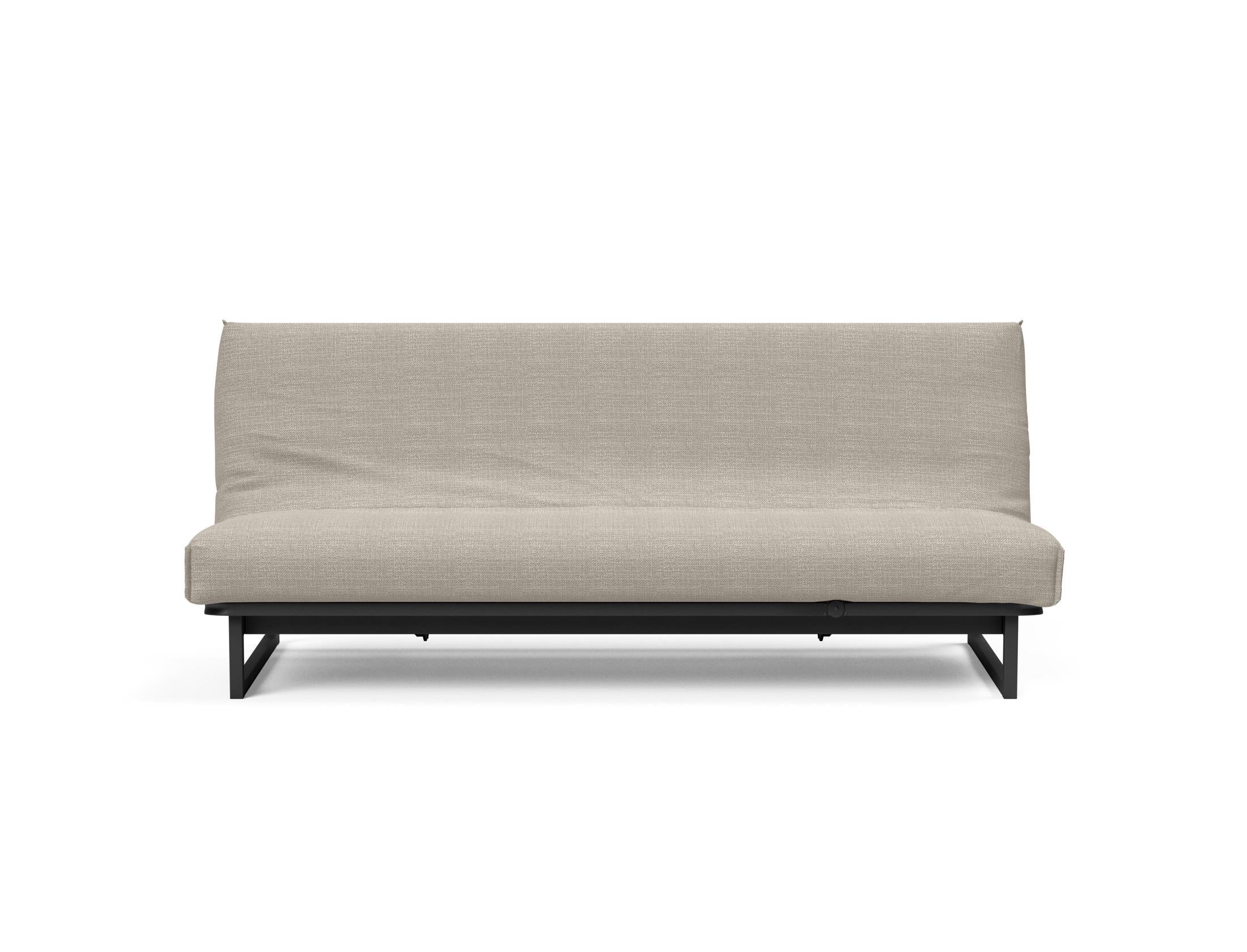 Fraction 120 Bettsofa Nordic Cover: stilvolles, platzsparendes Sofa mit bequemer Soft Spring-Matratze, perfekt für Gäste und kleine Wohnungen.