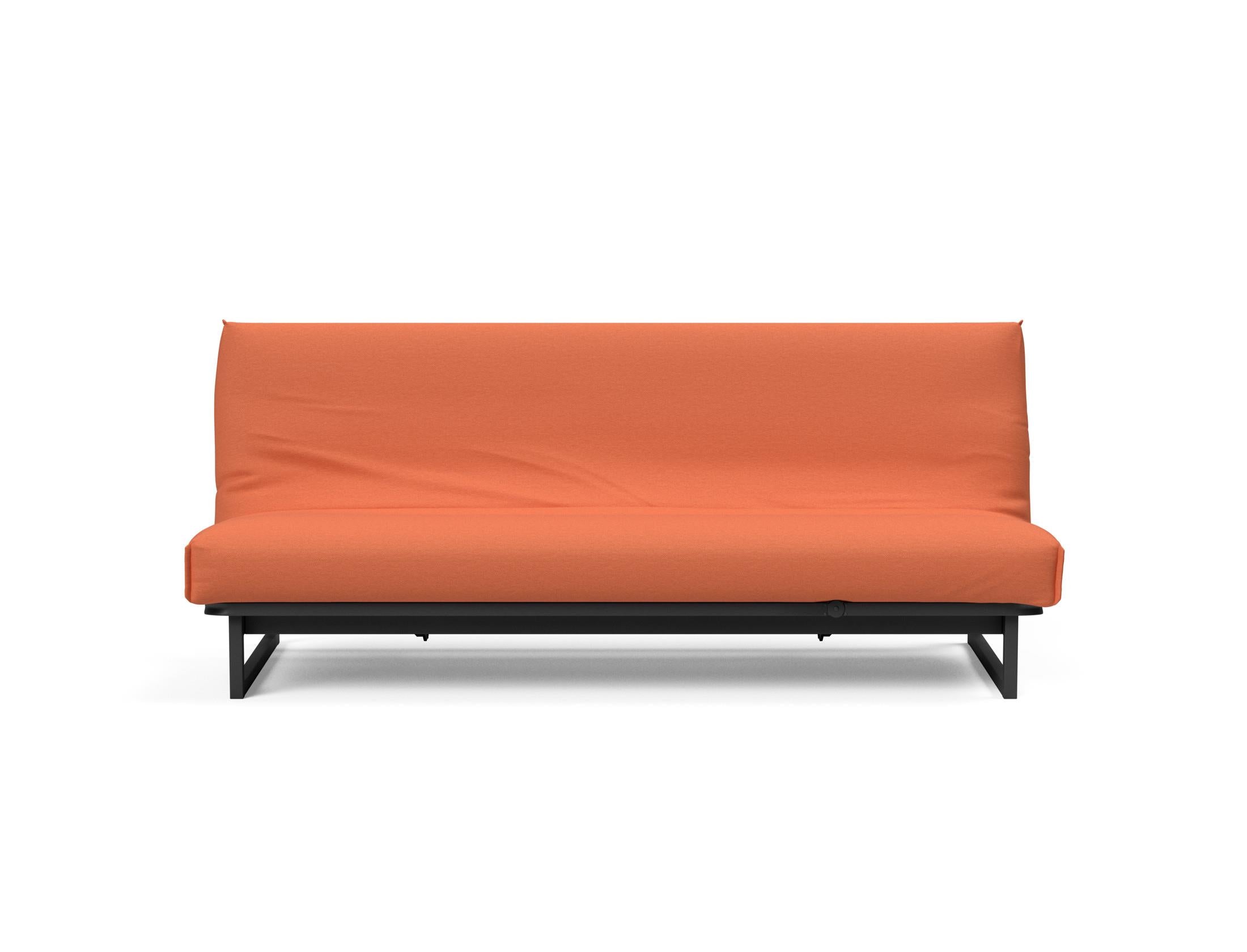 Fraction 120 Bettsofa Nordic Cover: stilvolles, platzsparendes Sofa mit bequemer Soft Spring-Matratze, perfekt für Gäste und kleine Wohnungen.
