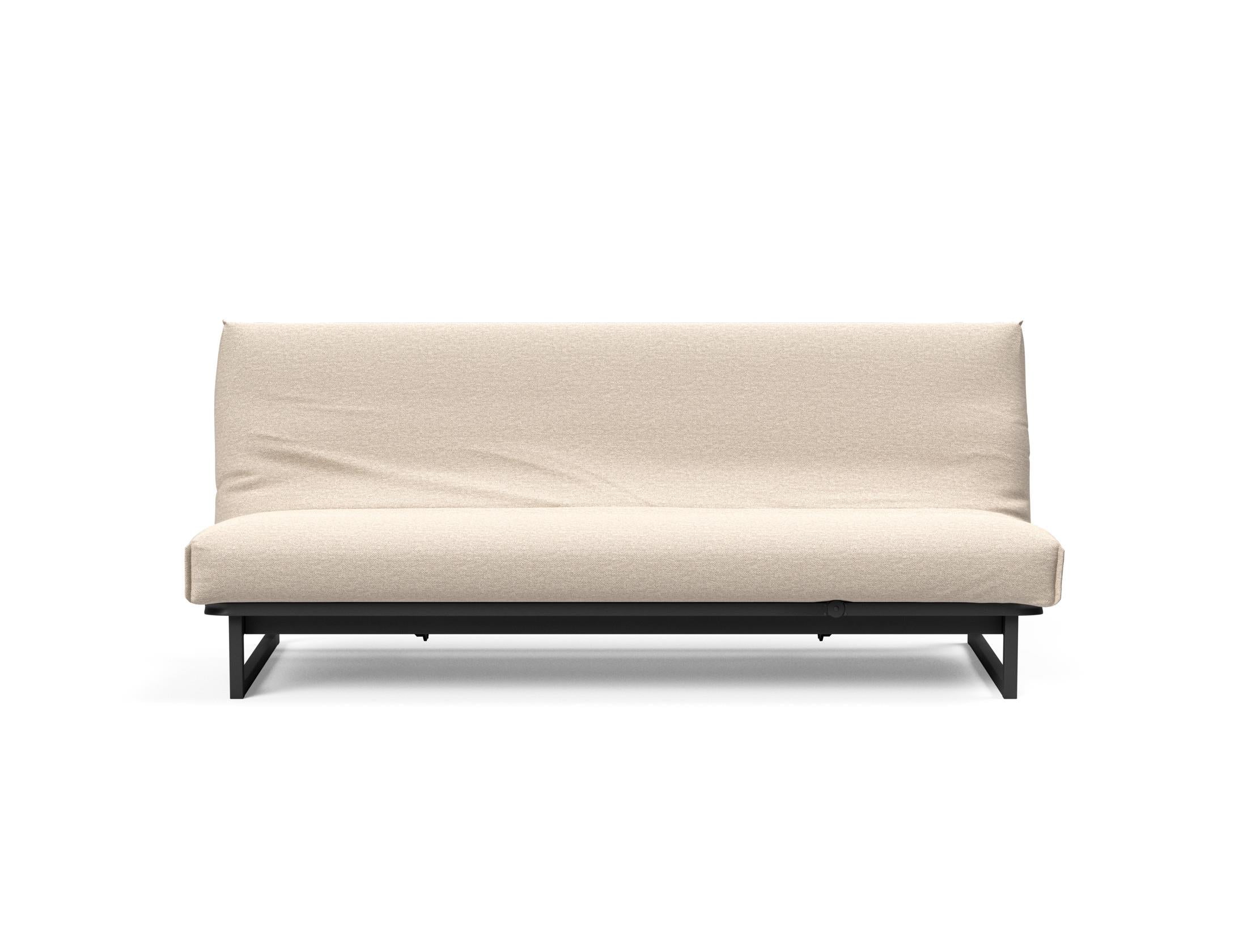 Fraction 120 Bettsofa Nordic Cover: modernes, multifunktionales Sofa mit komfortabler Soft Spring-Matratze, ideal für kleine Räume und Übernachtungsgäste.