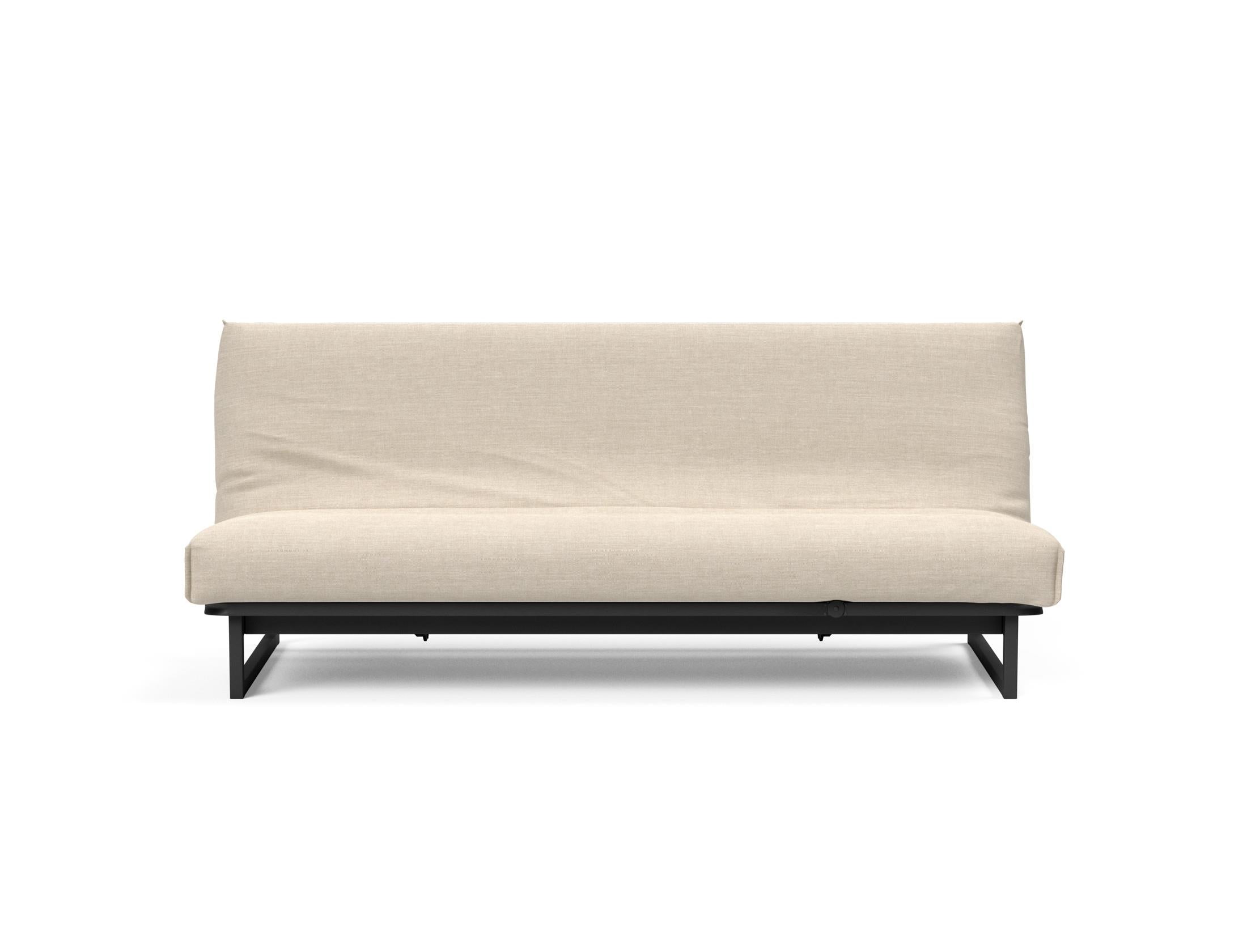 Fraction 120 Bettsofa Nordic Cover: stilvolles, platzsparendes Sofa mit bequemer Soft Spring-Matratze, perfekt für Gäste und kleine Wohnungen.