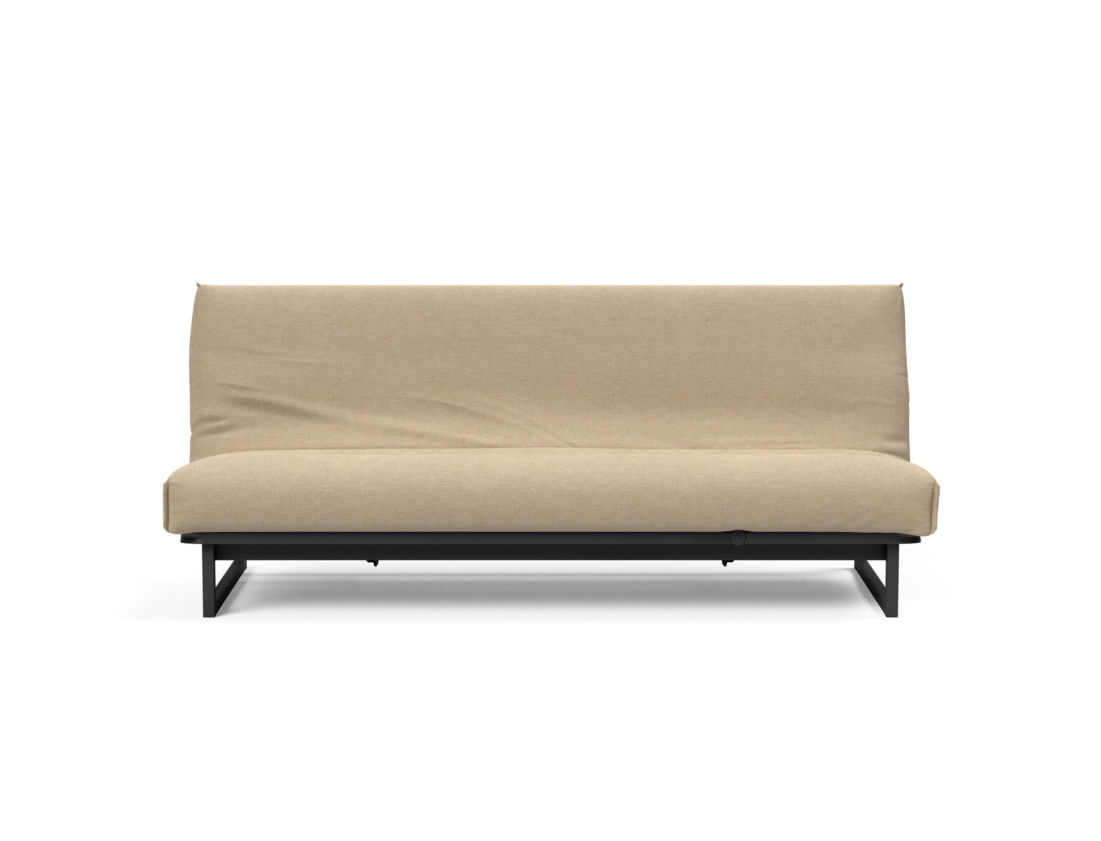 Fraction 120 Bettsofa Nordic Cover: modernes, multifunktionales Sofa mit komfortabler Soft Spring-Matratze, ideal für kleine Räume und Übernachtungsgäste.