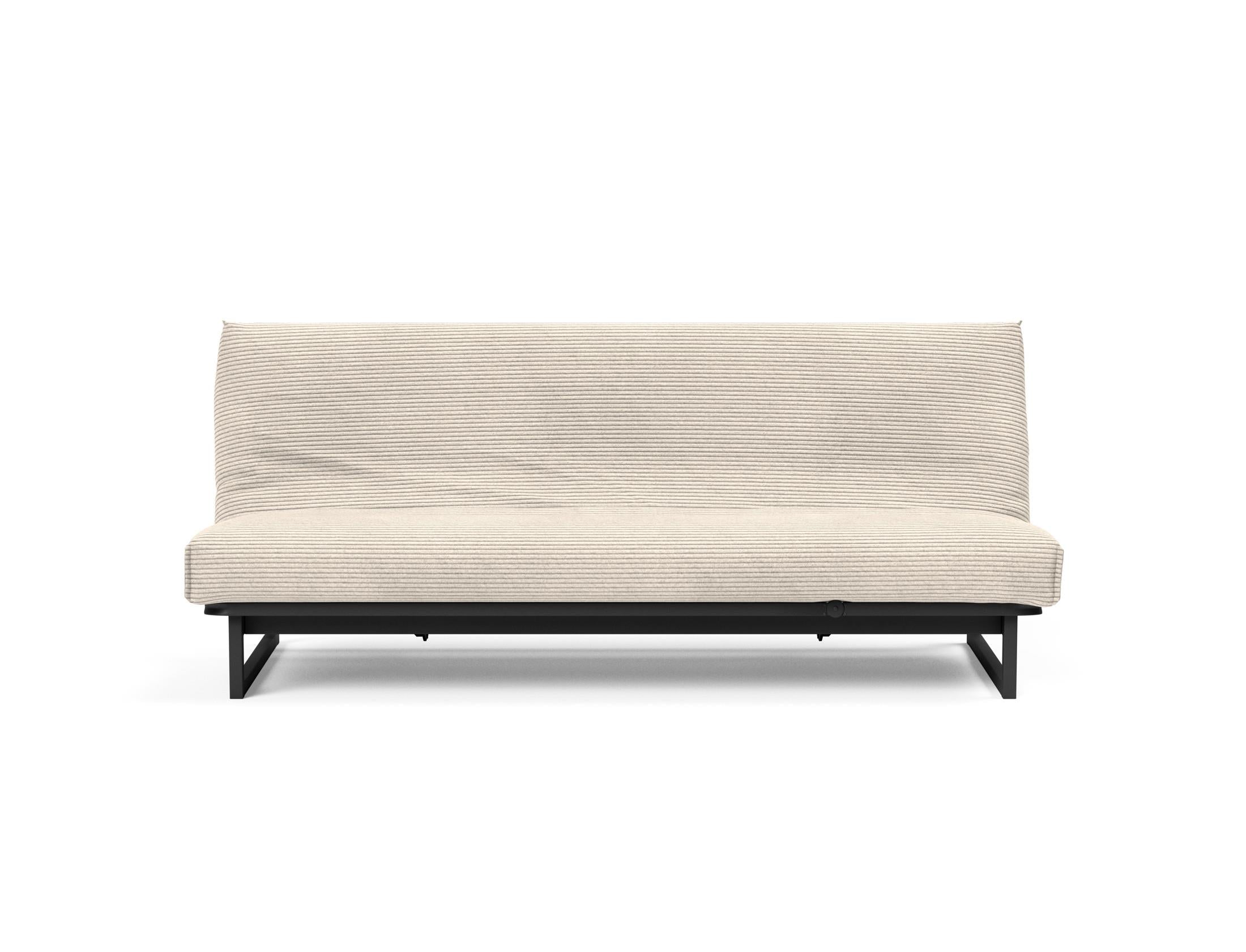 Fraction 120 Bettsofa Nordic Cover: modernes, multifunktionales Sofa mit komfortabler Soft Spring-Matratze, ideal für kleine Räume und Übernachtungsgäste.