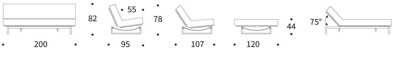 Erleben Sie das Fraction 120 Bettsofa Sharp Plus Cover Soft Spring von Innovation Living – modern, funktional und ideal für kleine Räume.