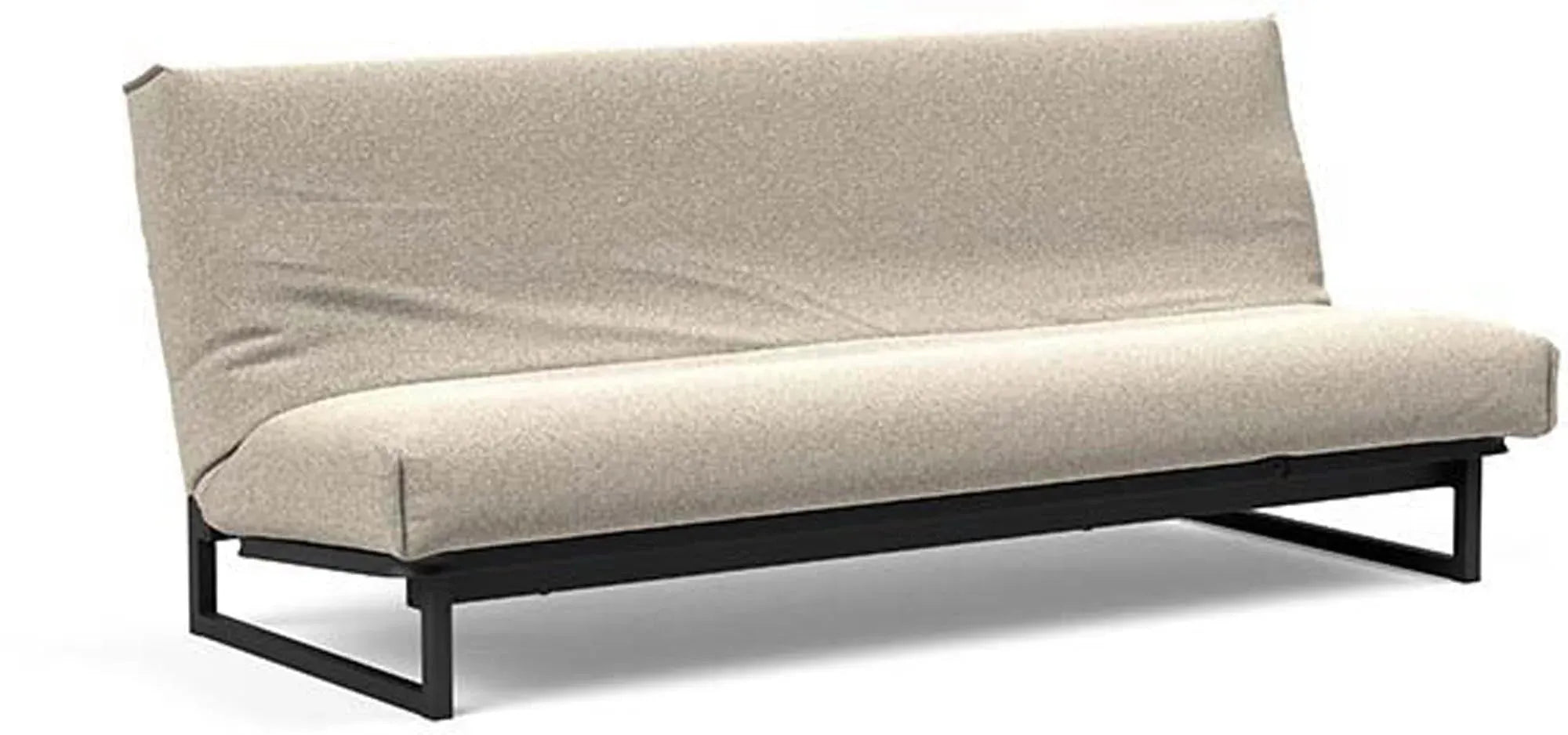Erleben Sie das Fraction 120 Bettsofa Nordic Cover von Innovation Living: modernes Design, vielseitig einsetzbar und mit einer komfortablen Soft Spring-Matratze.