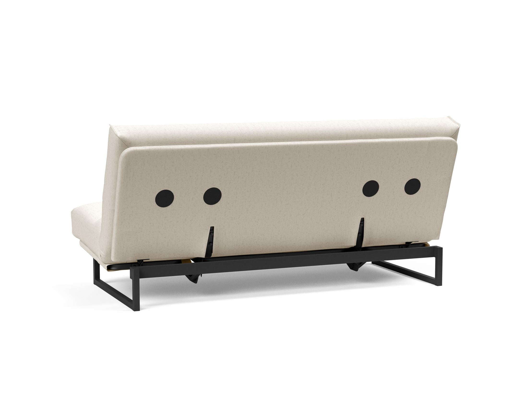 Fraction 140 Bettsofa Nordic Cover: Stilvolles Schlafsofa mit hochwertiger Soft Spring Federung, perfekt für gemütliche Nächte und modernes Interieur.