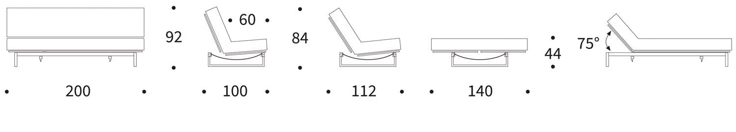 Entdecken Sie das Fraction 140 Bettsofa mit Nordic Cover von Innovation Living: stilvolles Design, komfortable Soft Spring-Matratze, ideal für kompakte Wohnräume.