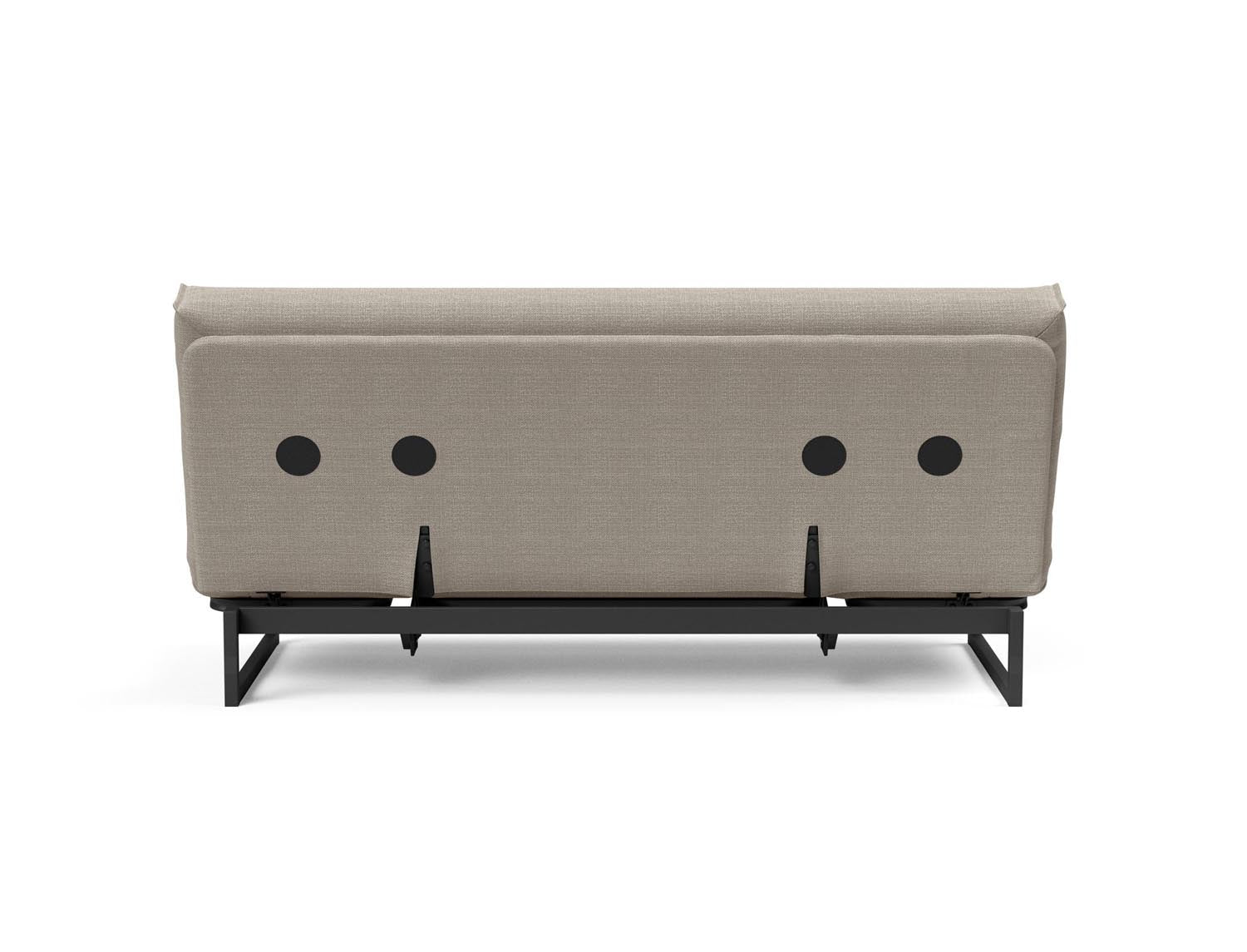 Erleben Sie das Fraction 140 Bettsofa mit Nordic Cover von Innovation Living: modernes Design, bequeme Soft Spring-Matratze, perfekt für kleine Räume.