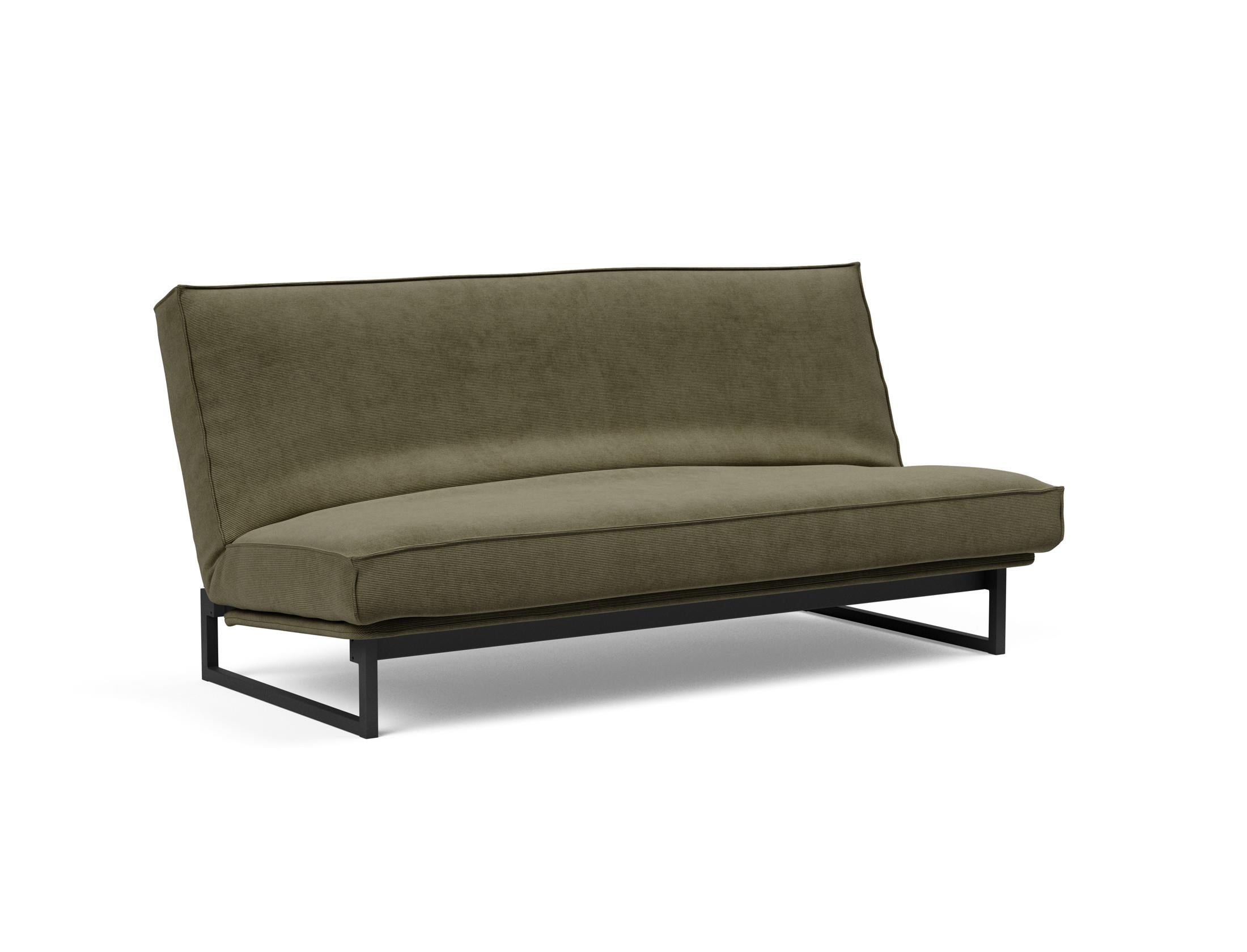 Fraction 140 Bettsofa Sharp Plus: modernes Design mit Soft Spring Bezug, ideal für flexible Wohnräume und gemütliche Schlafgelegenheiten.