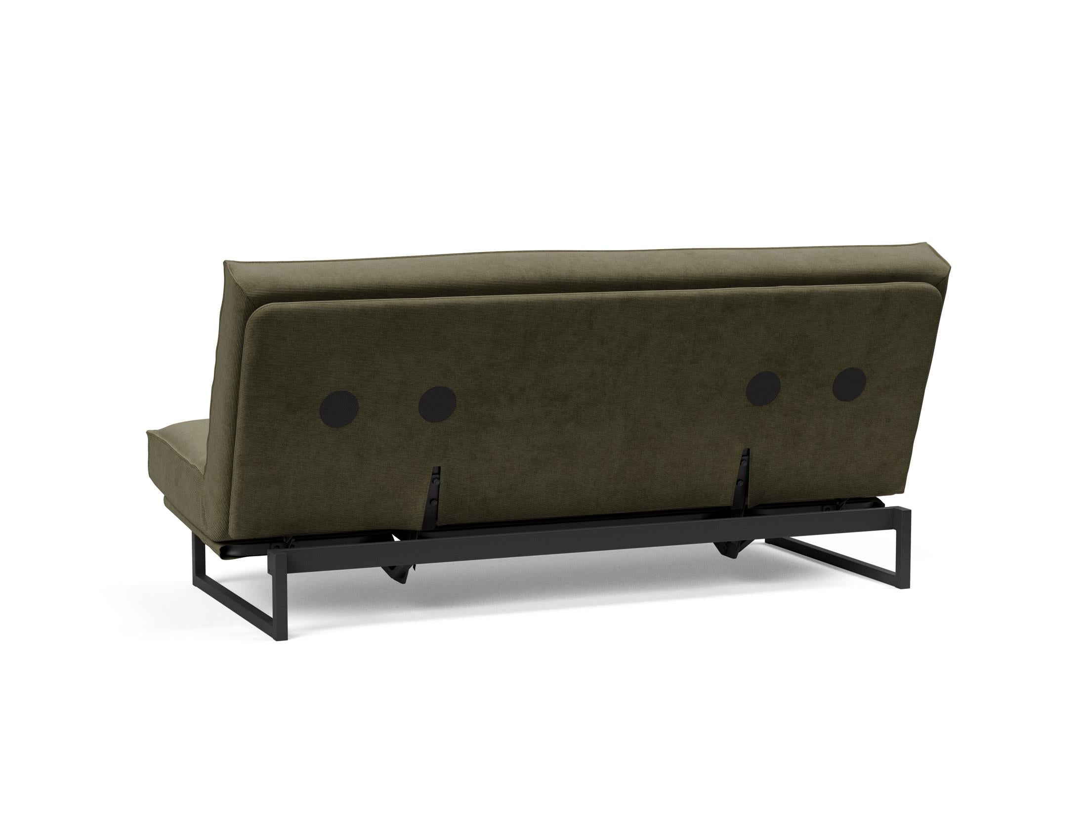 Fraction 140 Bettsofa Sharp Plus: stilvolles Sofa mit Soft Spring Bezug, perfekt für multifunktionale Räume und entspannende Nächte.