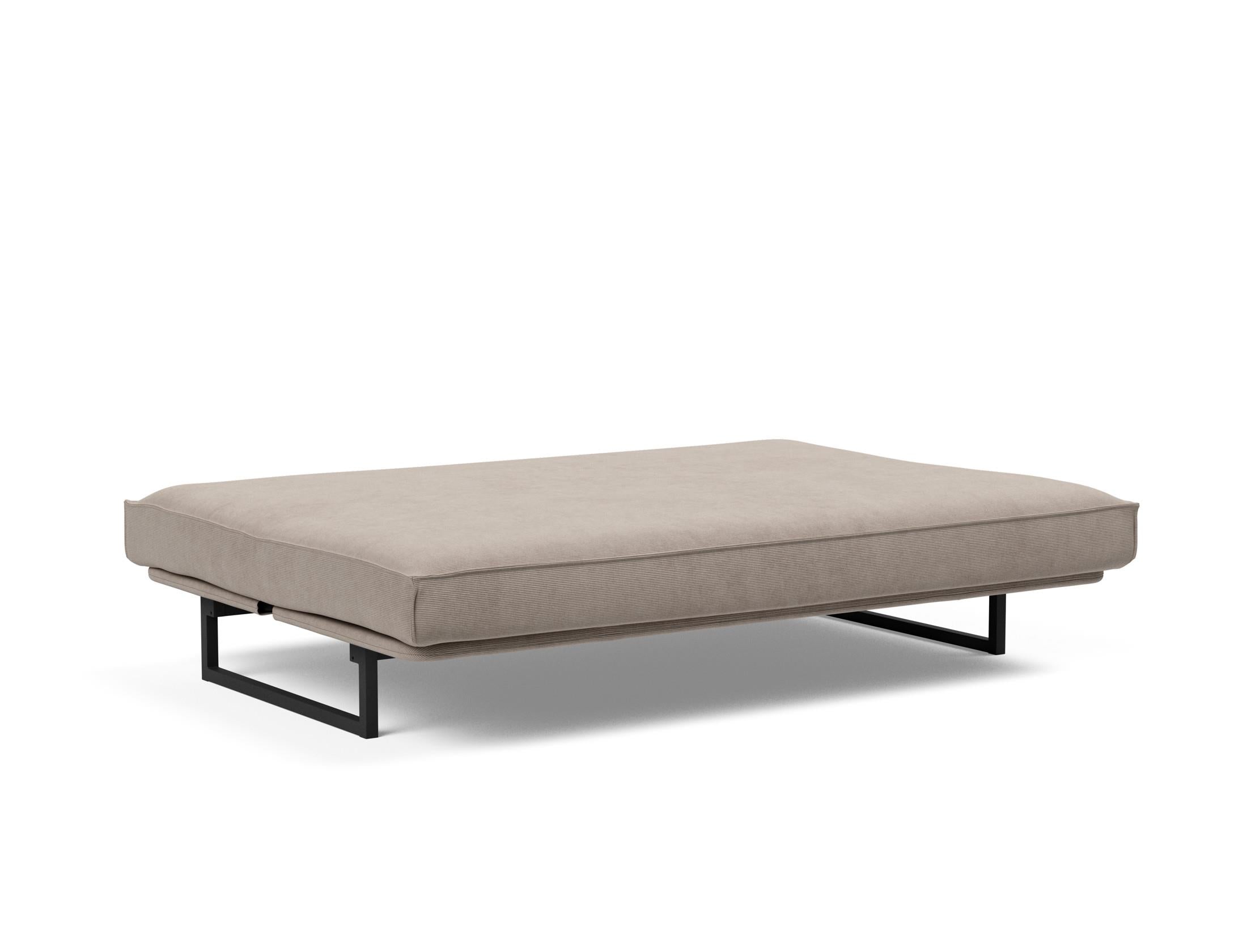 Fraction 140 Bettsofa Sharp Plus: modernes Design mit Soft Spring Bezug, ideal für flexible Wohnräume und gemütliche Schlafgelegenheiten.