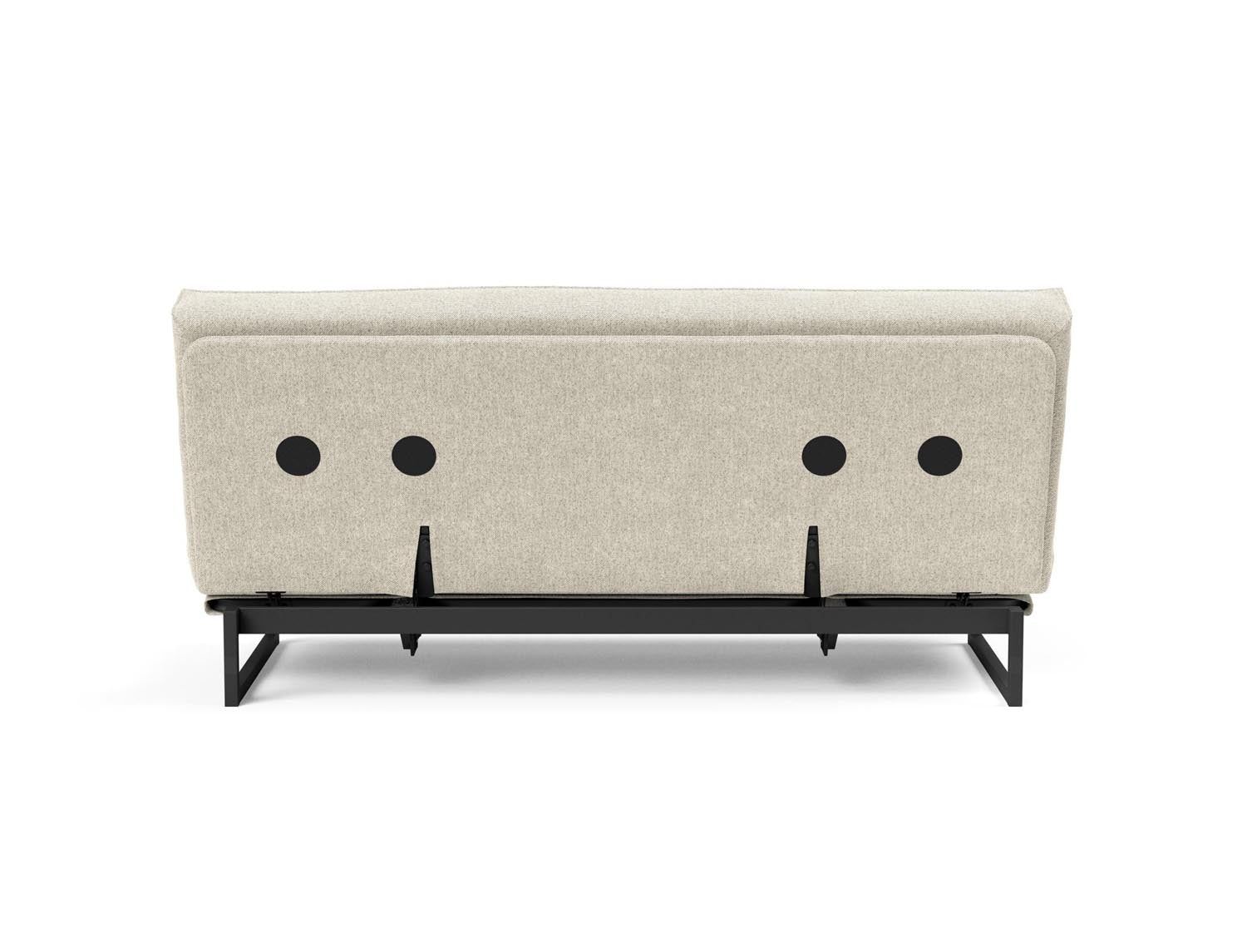 Fraction 140 Bettsofa Sharp Plus: modernes Design mit Soft Spring Bezug, ideal für flexible Wohnräume und gemütliche Schlafgelegenheiten.