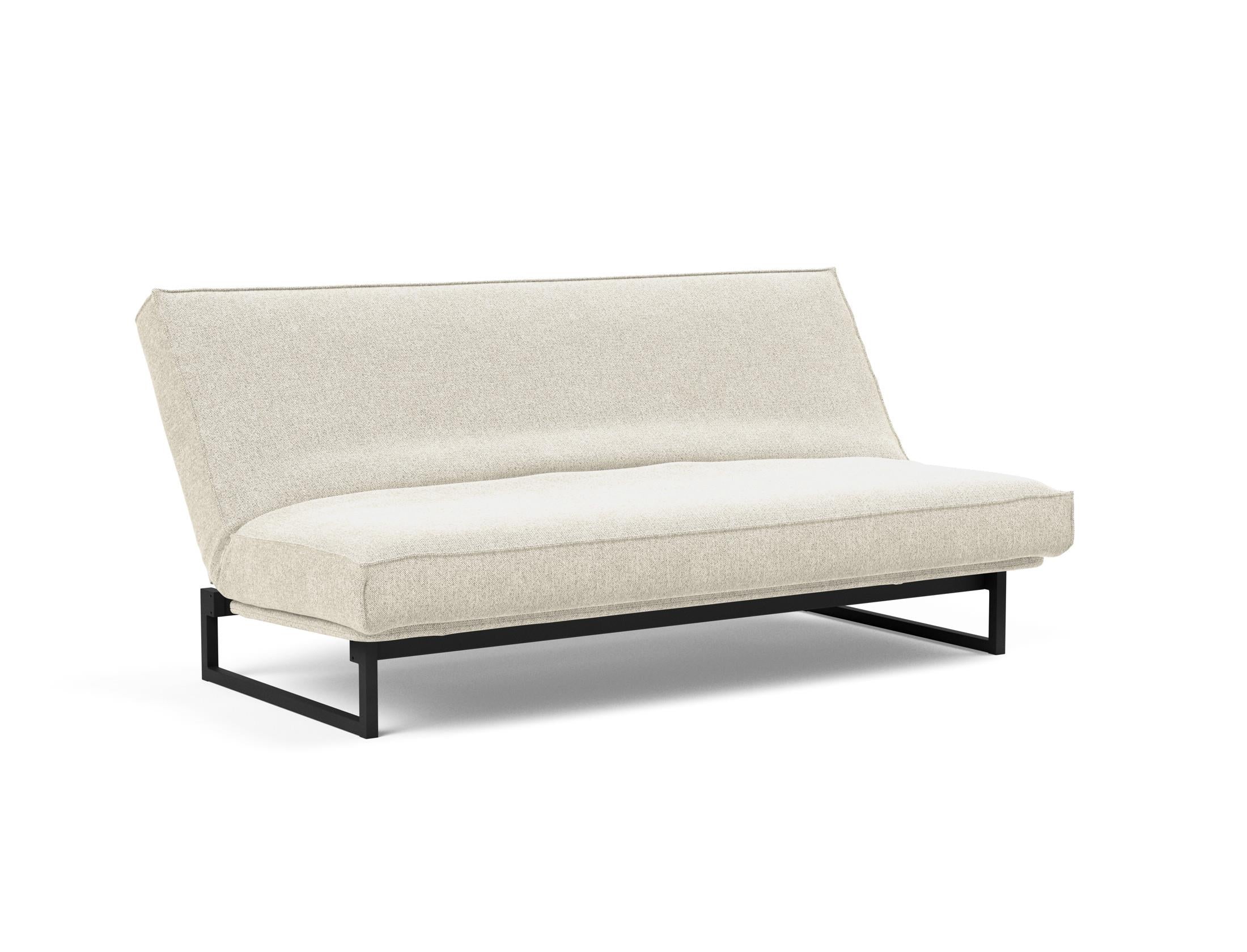 Fraction 140 Bettsofa Sharp Plus: modernes Design mit Soft Spring Bezug, ideal für flexible Wohnräume und gemütliche Schlafgelegenheiten.