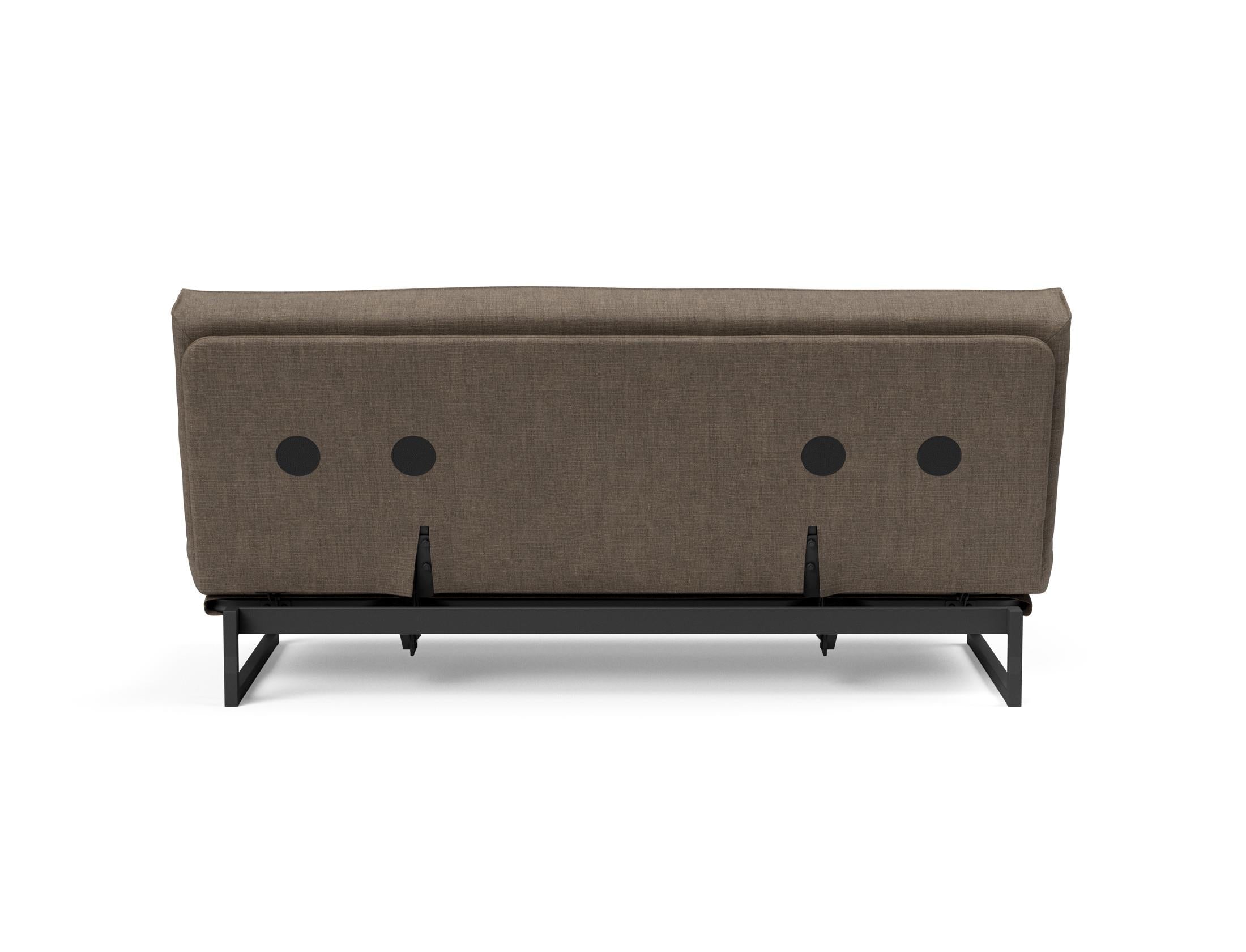Fraction 140 Bettsofa Sharp Plus: modernes Design mit Soft Spring Bezug, ideal für flexible Wohnräume und gemütliche Schlafgelegenheiten.