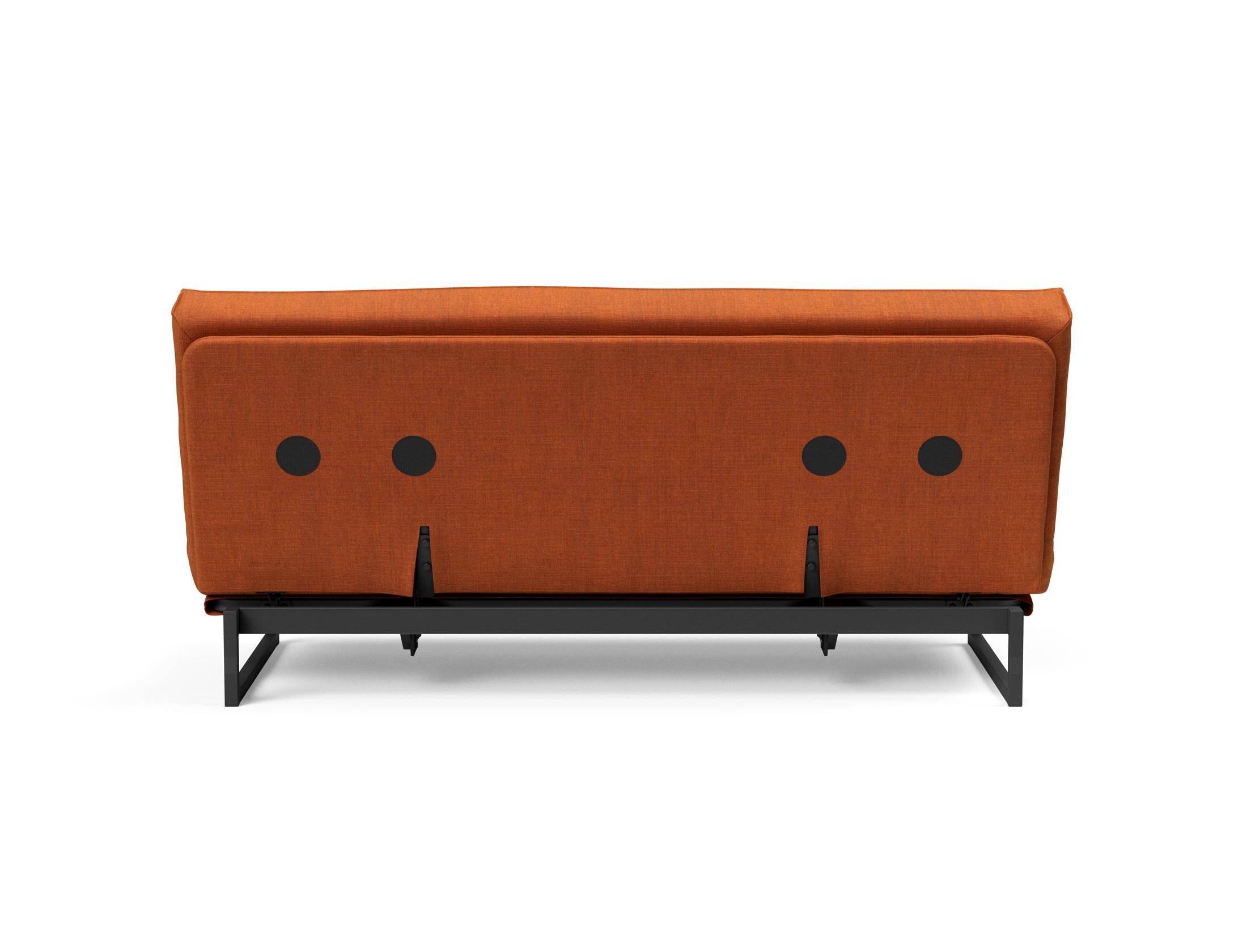 Fraction 140 Bettsofa Sharp Plus: modernes Design mit Soft Spring Bezug, ideal für flexible Wohnräume und gemütliche Schlafgelegenheiten.