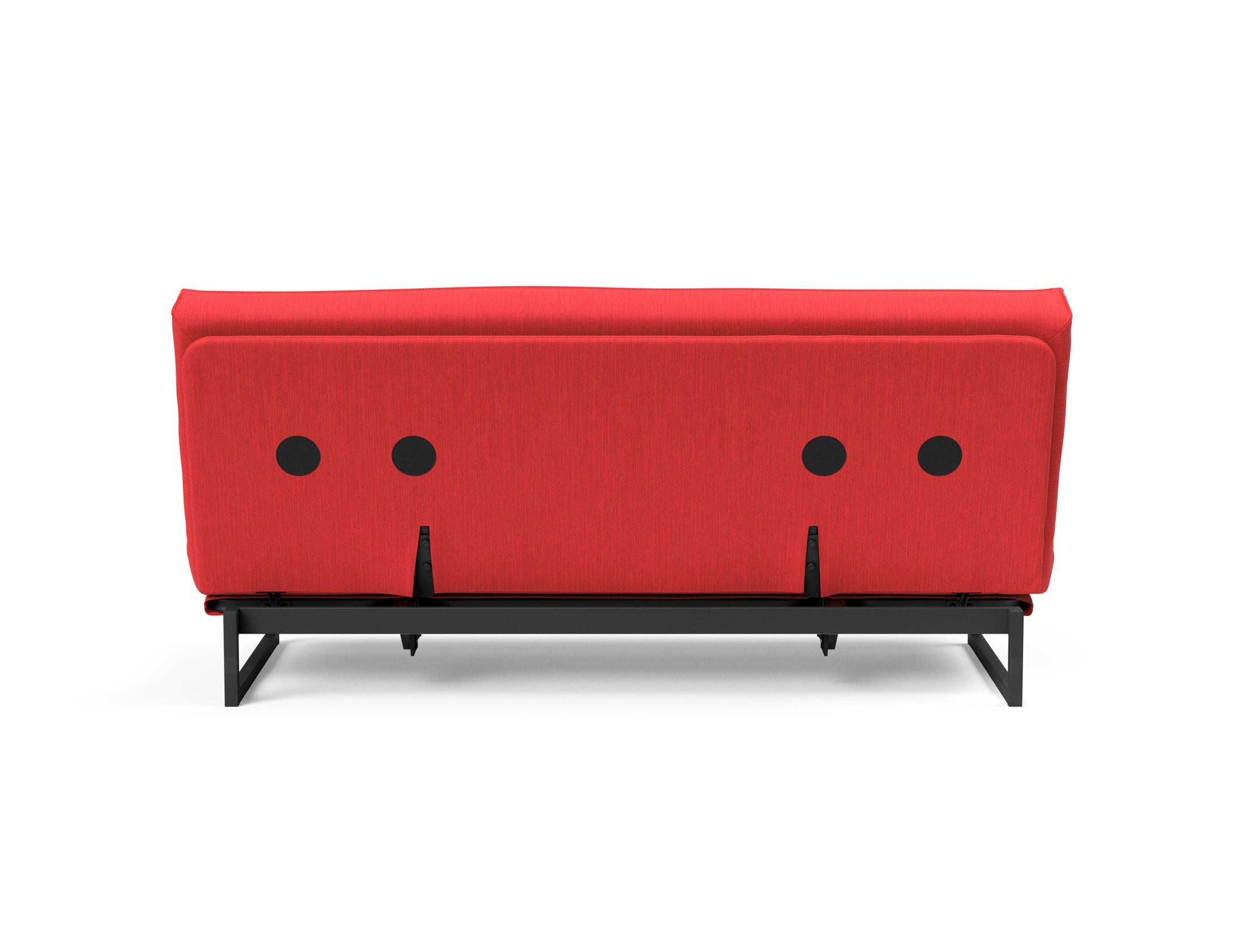 Fraction 140 Bettsofa Sharp Plus: modernes Design mit Soft Spring Bezug, ideal für flexible Wohnräume und gemütliche Schlafgelegenheiten.