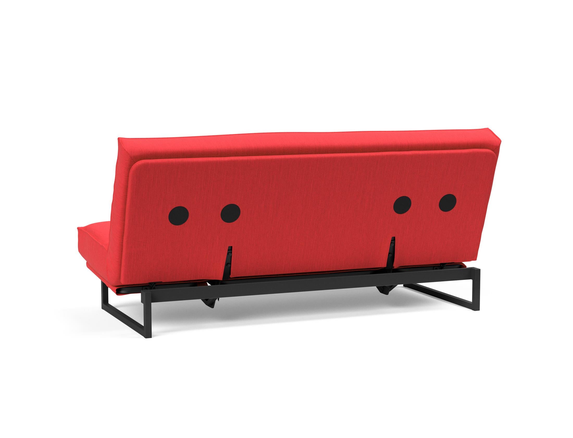 Fraction 140 Bettsofa Sharp Plus: stilvolles Sofa mit Soft Spring Bezug, perfekt für multifunktionale Räume und entspannende Nächte.