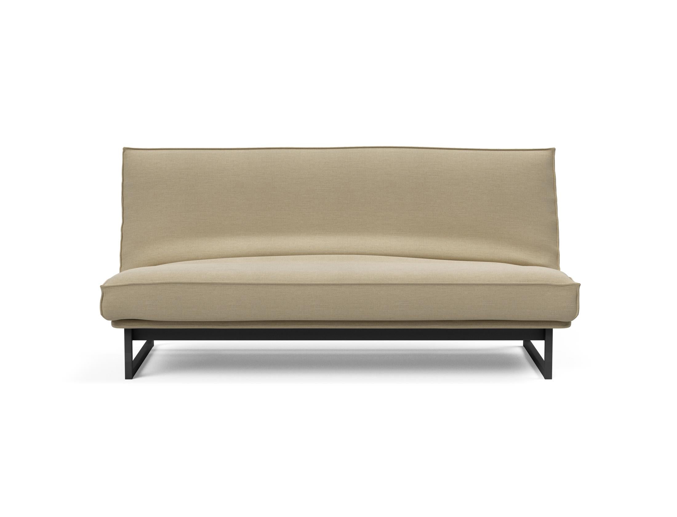 Fraction 140 Bettsofa Sharp Plus: modernes Design mit Soft Spring Bezug, ideal für flexible Wohnräume und gemütliche Schlafgelegenheiten.