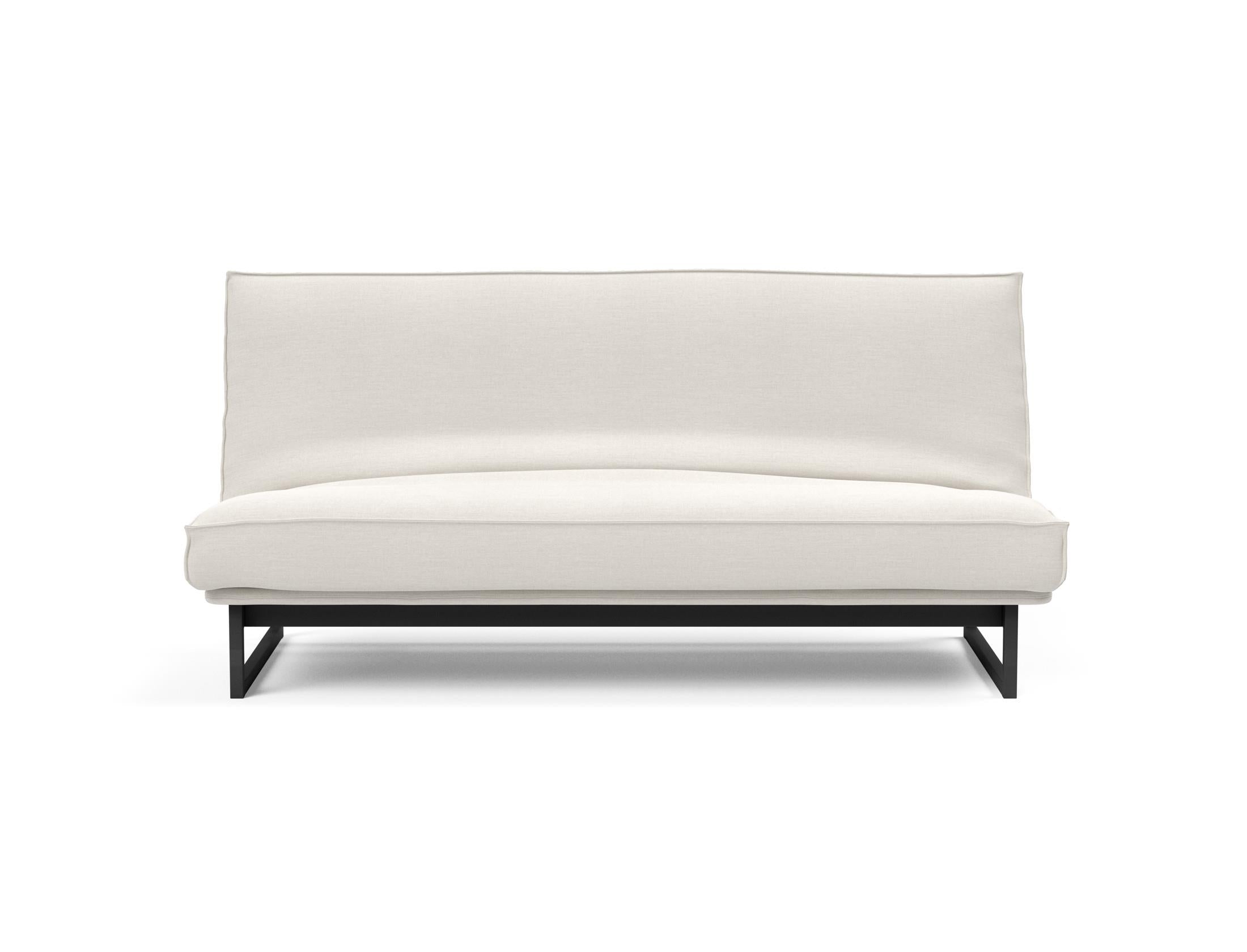 Fraction 140 Bettsofa Sharp Plus: modernes Design mit Soft Spring Bezug, ideal für flexible Wohnräume und gemütliche Schlafgelegenheiten.