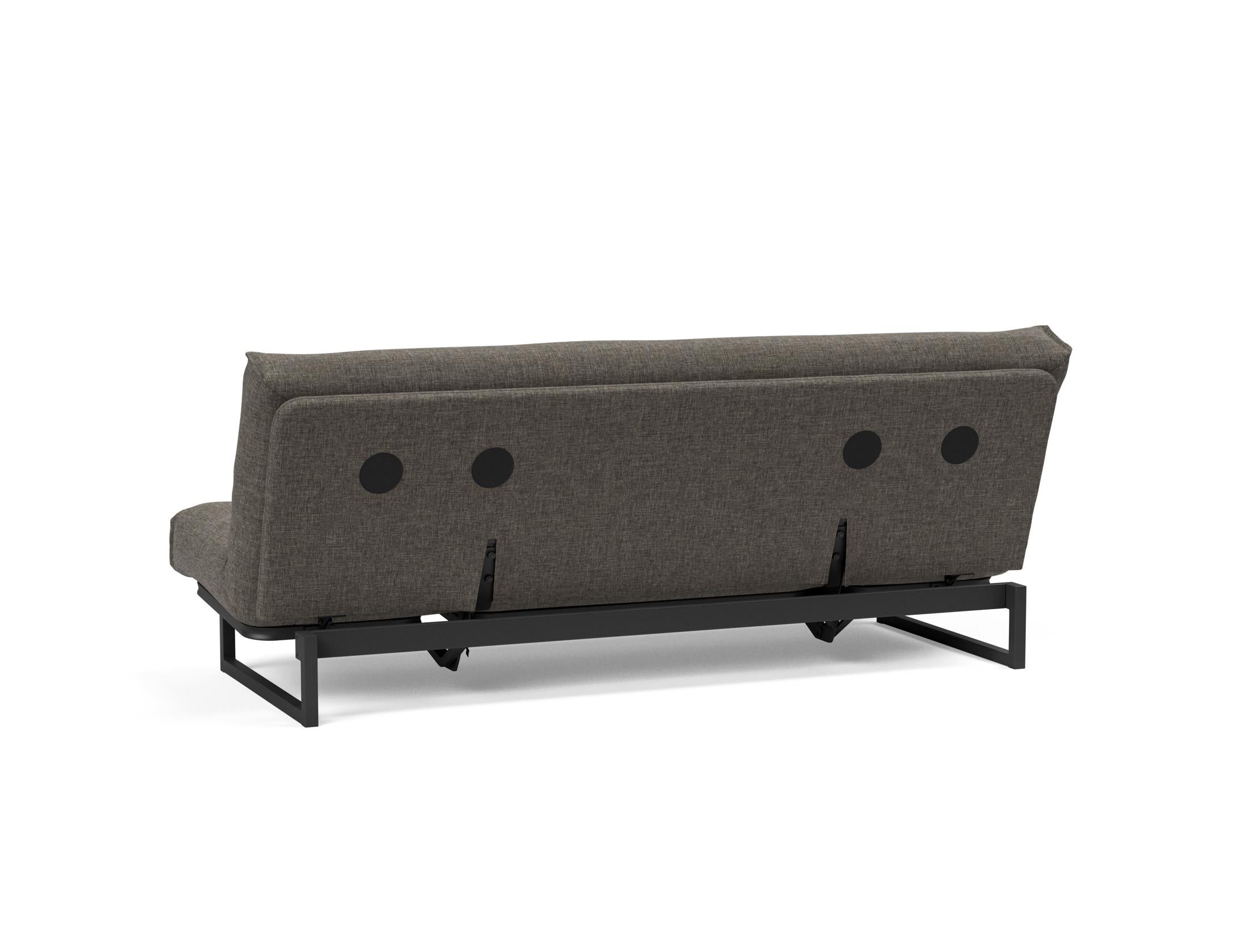 Fraction 120 Bettsofa Nordic Soft Spring: modernes skandinavisches Design, ideal für kompakte Räume, bietet hohen Sitzkomfort und eine praktische Schlafgelegenheit.