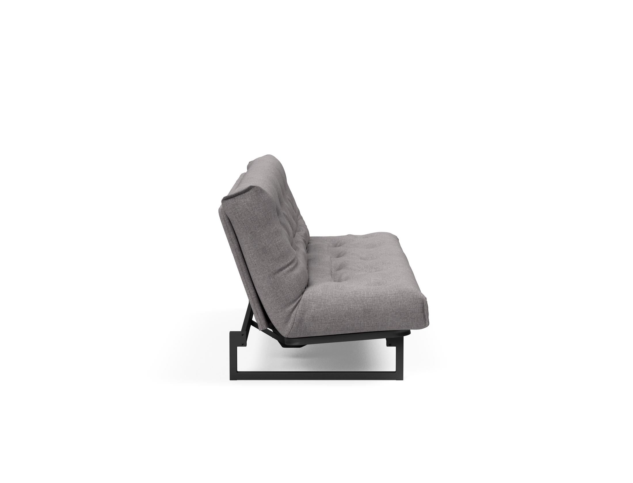 Fraction 120 Bettsofa Nordic: Flexibles Sofa mit skandinavischem Flair, perfekt für kleine Räume. Hochwertige Soft Spring-Matratze für besten Schlafkomfort.