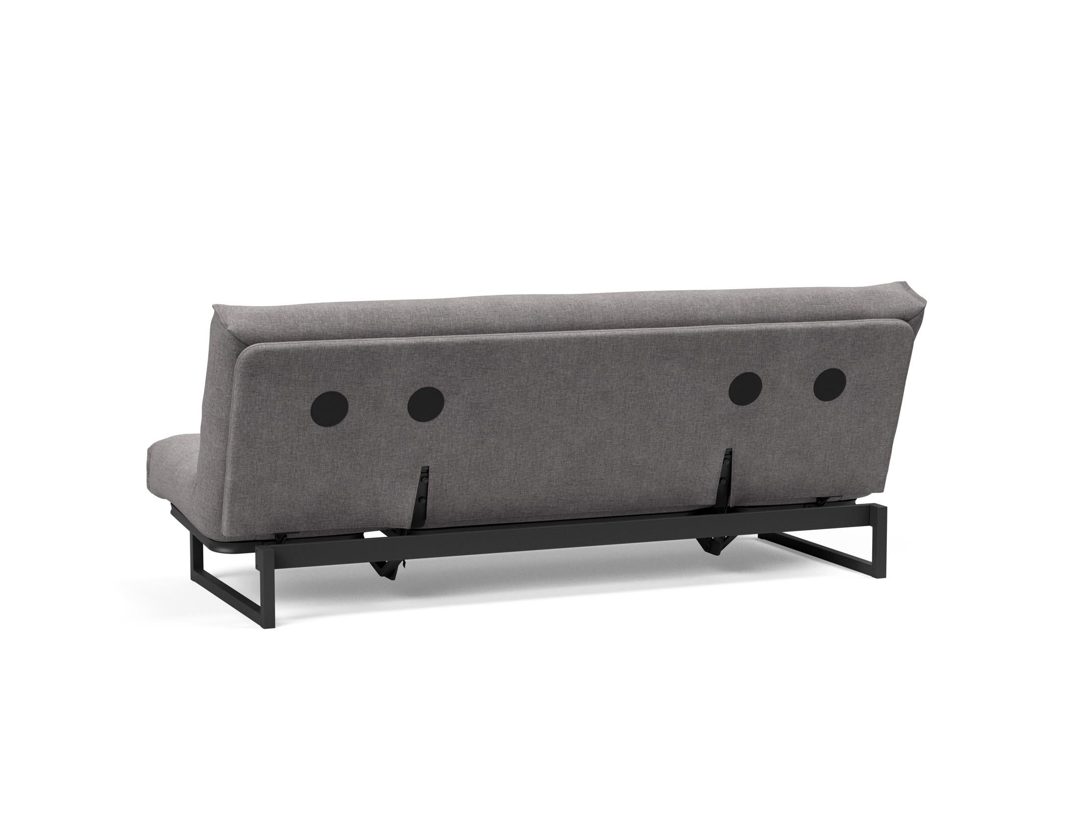 Fraction 120 Bettsofa Nordic: Elegantes, flexibles Sofa mit hochwertiger Soft Spring-Matratze. Ideal für kleine Räume und Übernachtungsgäste.