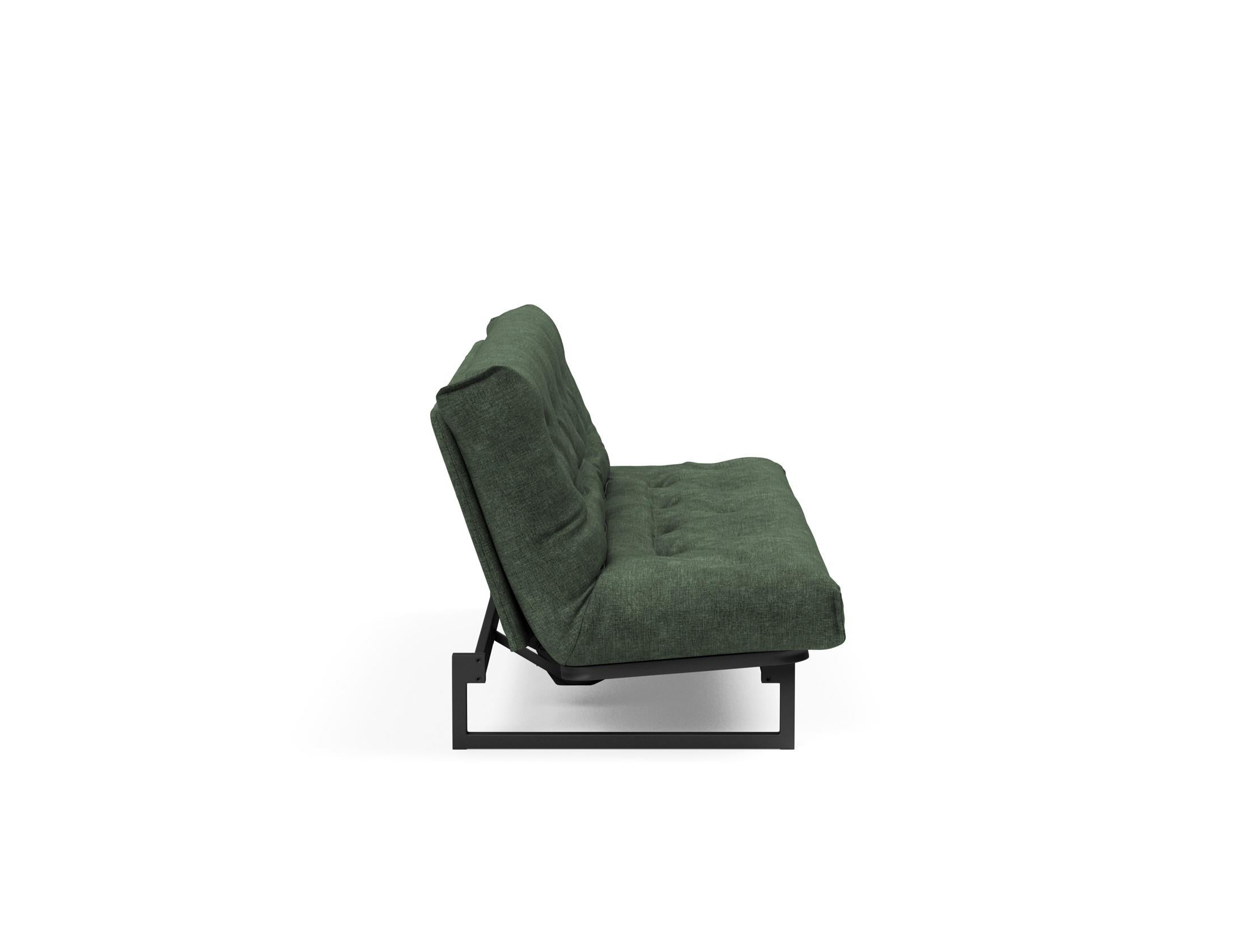 Fraction 120 Bettsofa Nordic Soft Spring: stilvolles skandinavisches Sofa, perfekt für kleine Wohnungen, vereint Komfort und Funktionalität für entspannte Nächte.
