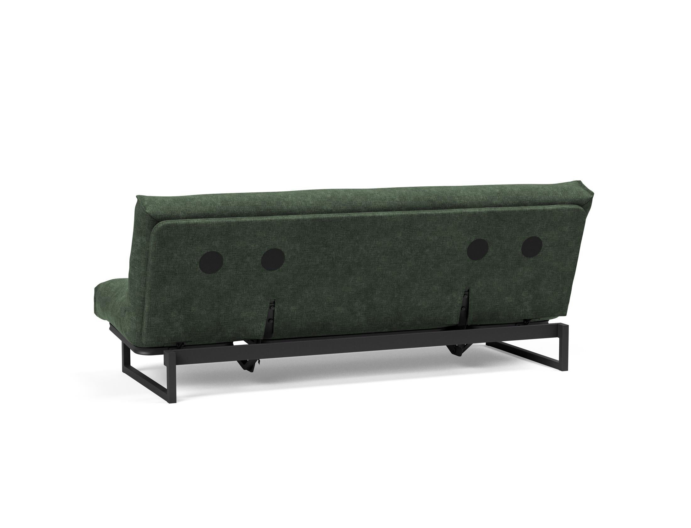 Fraction 120 Bettsofa Nordic Soft Spring: stilvolles skandinavisches Sofa, perfekt für kleine Wohnungen, vereint Komfort und Funktionalität für entspannte Nächte.