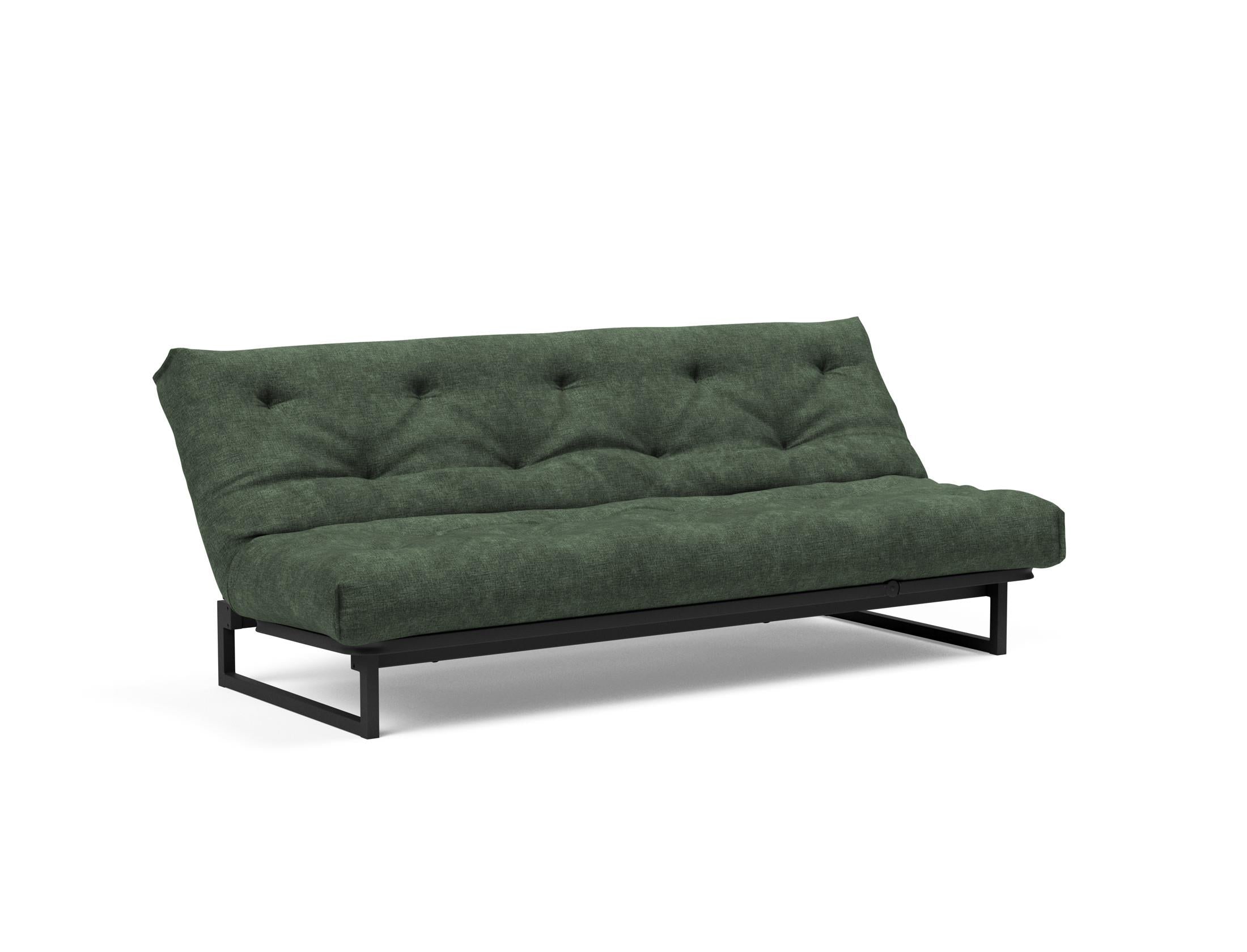 Fraction 120 Bettsofa Nordic Soft Spring: modernes skandinavisches Design, ideal für kompakte Räume, bietet hohen Sitzkomfort und eine praktische Schlafgelegenheit.