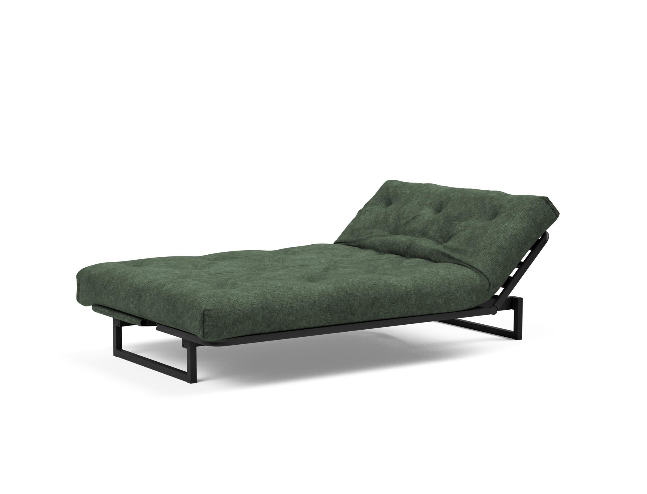 Fraction 120 Bettsofa Nordic Soft Spring: stilvolles skandinavisches Sofa, perfekt für kleine Wohnungen, vereint Komfort und Funktionalität für entspannte Nächte.