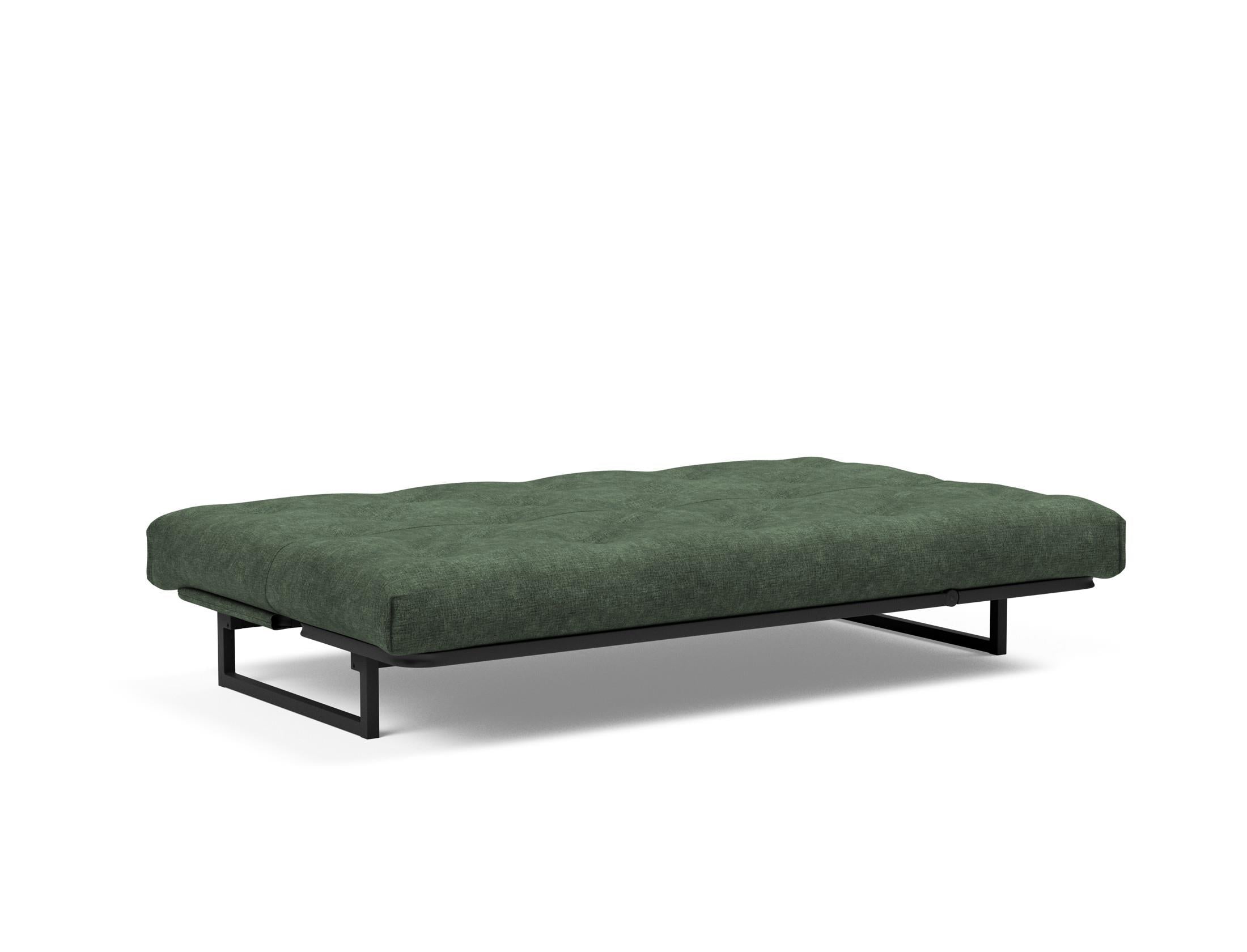 Fraction 120 Bettsofa Nordic Soft Spring: modernes skandinavisches Design, ideal für kompakte Räume, bietet hohen Sitzkomfort und eine praktische Schlafgelegenheit.