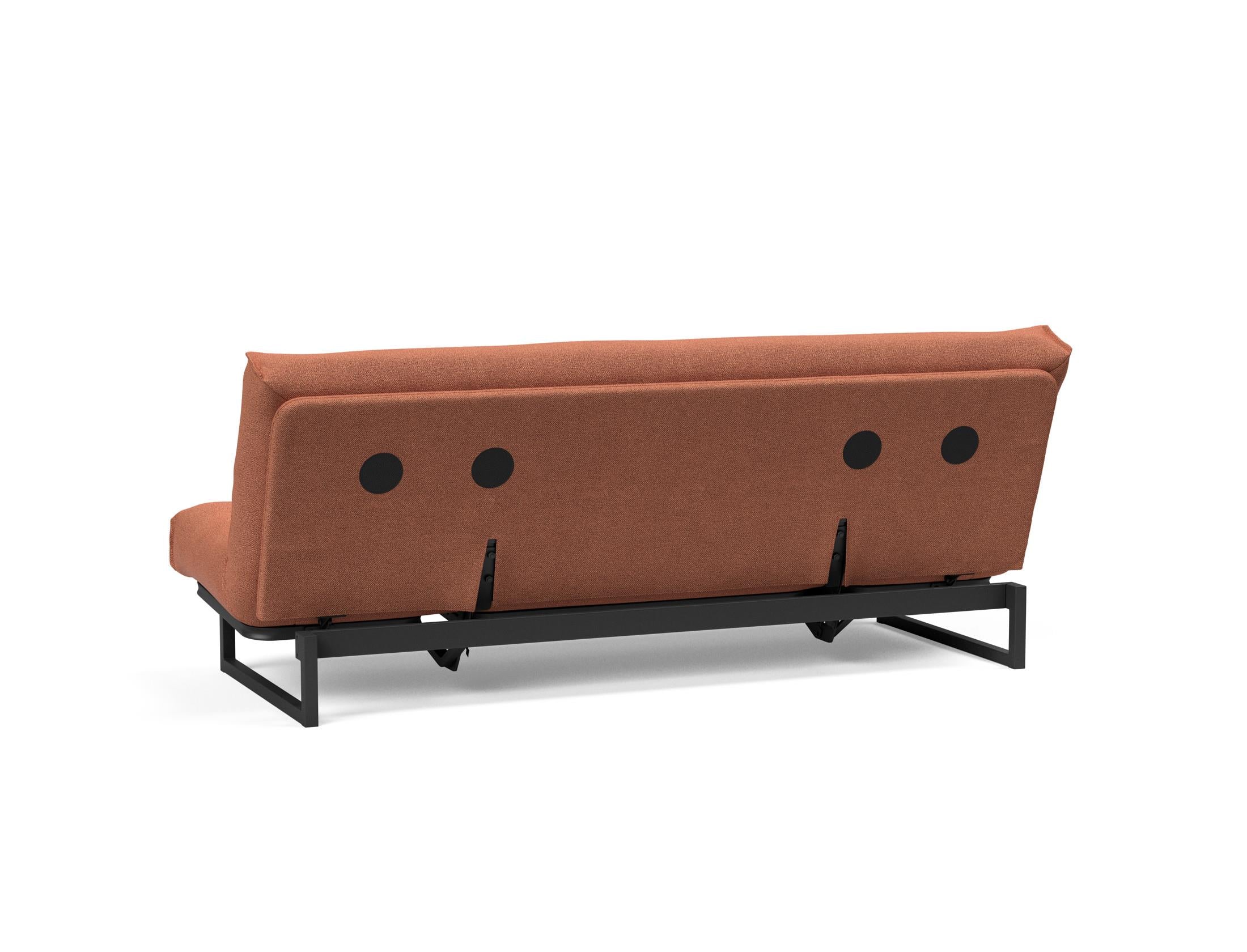 Fraction 120 Bettsofa Nordic Soft Spring: stilvolles skandinavisches Sofa, perfekt für kleine Wohnungen, vereint Komfort und Funktionalität für entspannte Nächte.