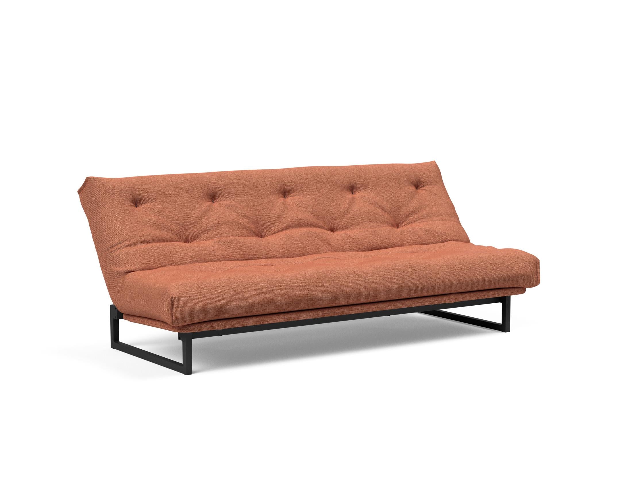 Fraction 120 Bettsofa Nordic: Elegantes Schlafsofa mit hochwertigem Soft Spring Bezug, perfekt für entspannte Nächte und modernes Wohndesign.