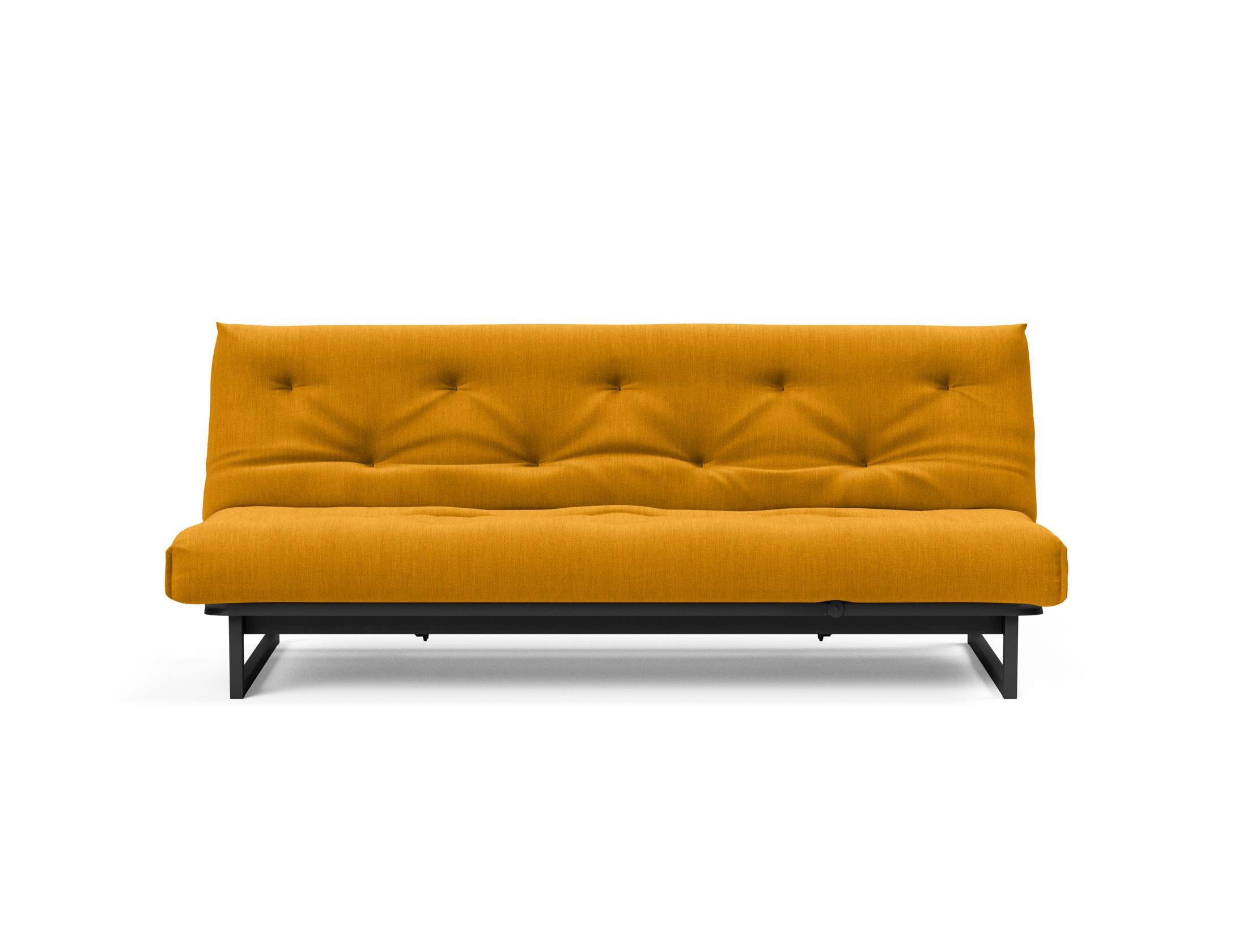 Fraction 120 Bettsofa Nordic Soft Spring: modernes skandinavisches Design, ideal für kompakte Räume, bietet hohen Sitzkomfort und eine praktische Schlafgelegenheit.