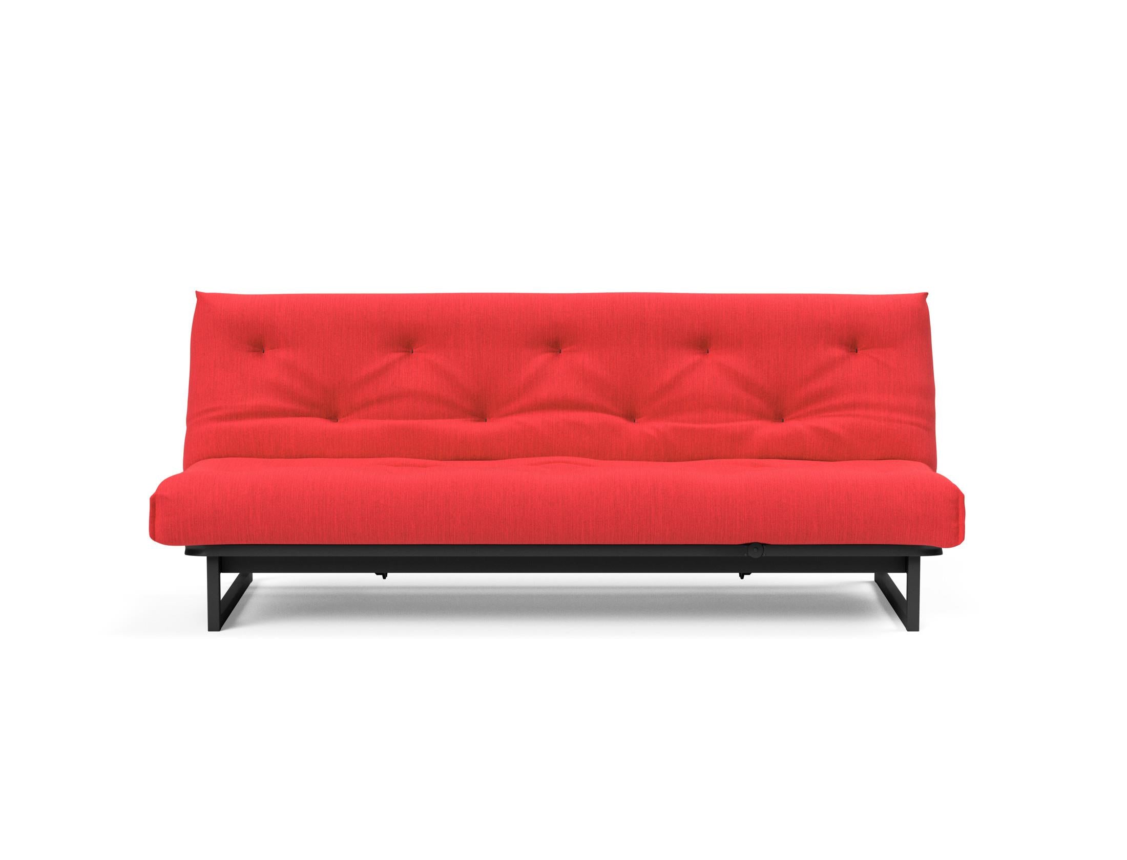 Fraction 120 Bettsofa Nordic Soft Spring: modernes skandinavisches Design, ideal für kompakte Räume, bietet hohen Sitzkomfort und eine praktische Schlafgelegenheit.