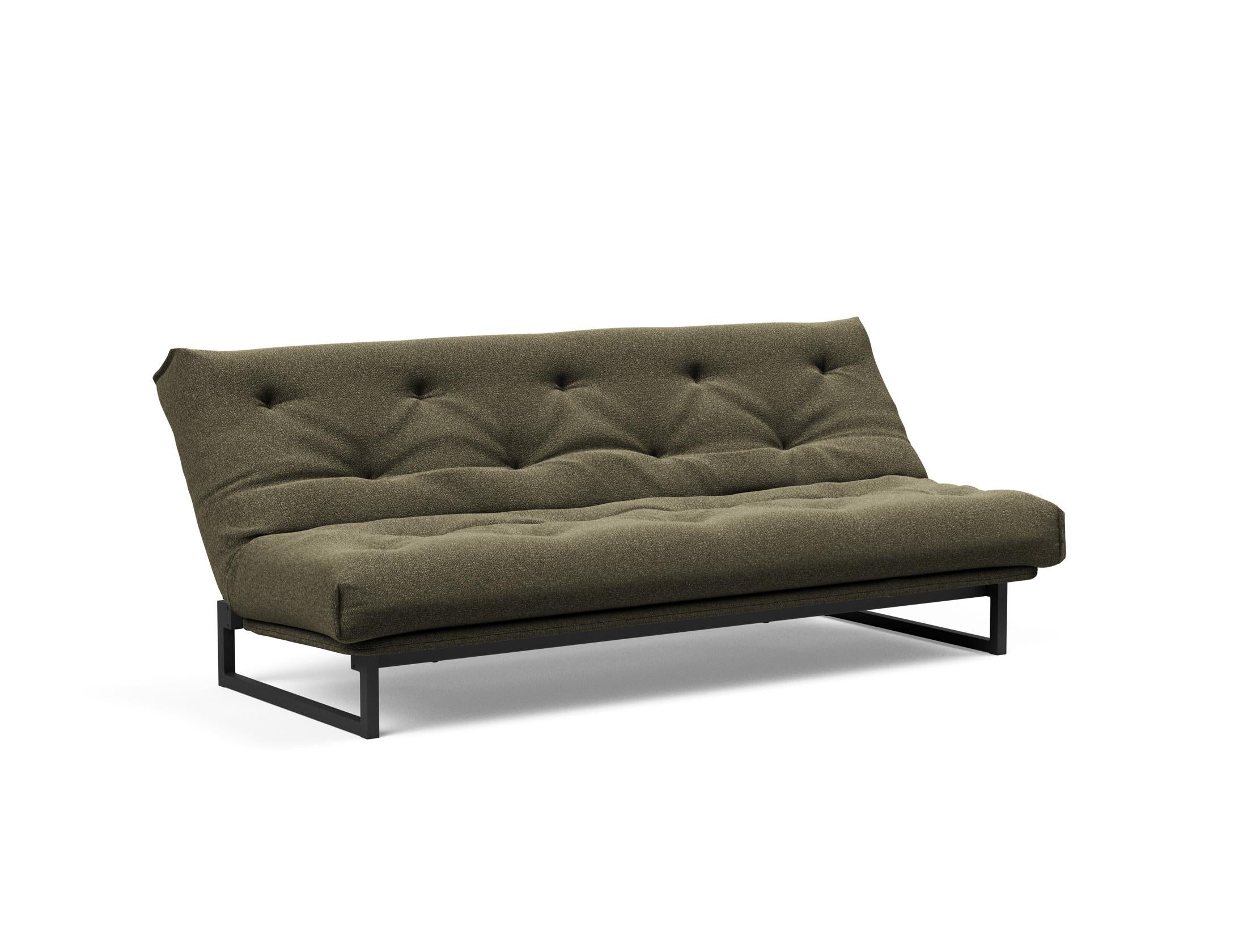 Fraction 120 Bettsofa Nordic: Stilvolles Schlafsofa mit weichem Soft Spring Bezug, ideal für gemütliche Nächte und zeitgemäße Einrichtung.